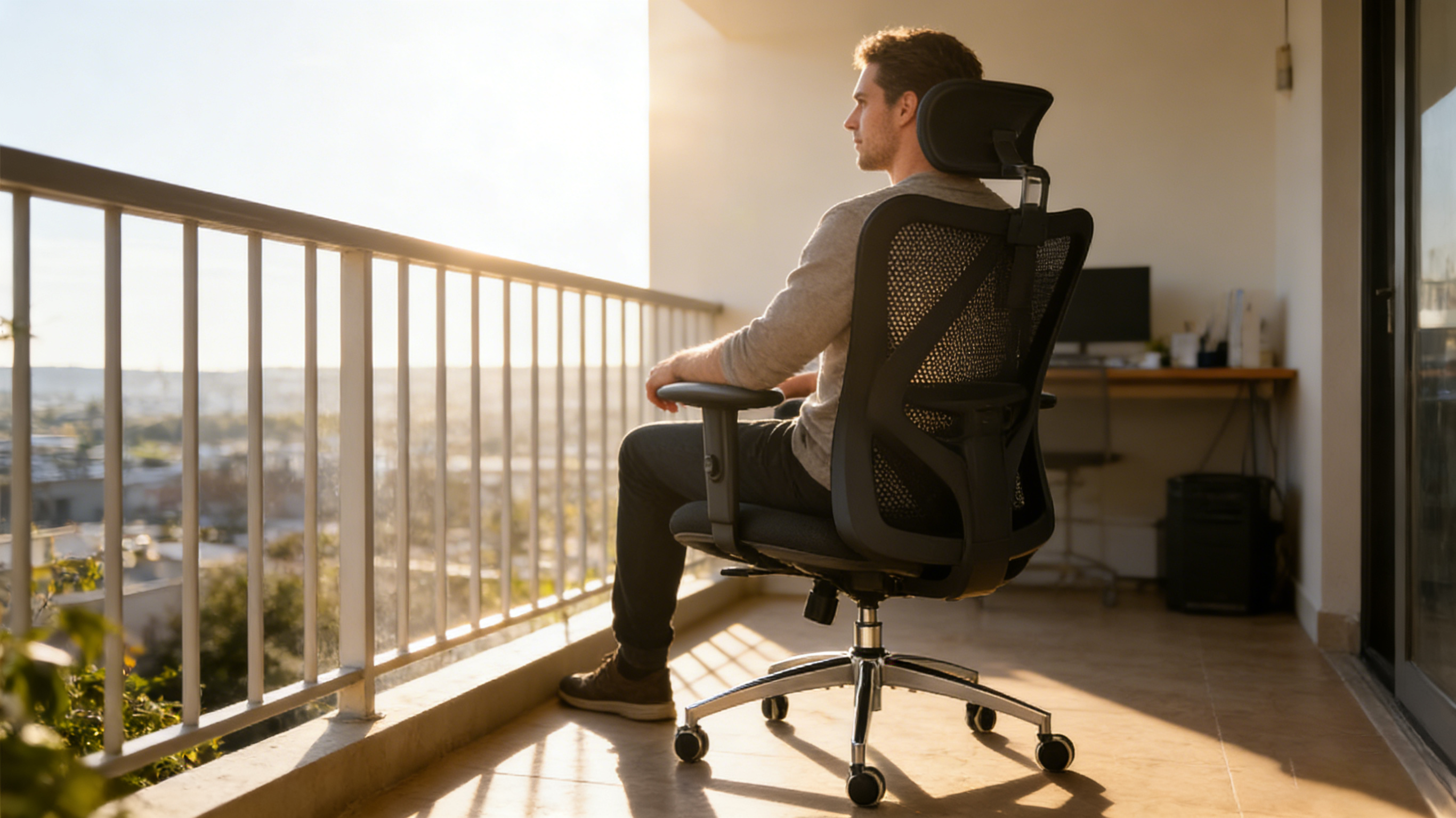 360-degree airflow through the mesh of a professional ergonomicoffice chair