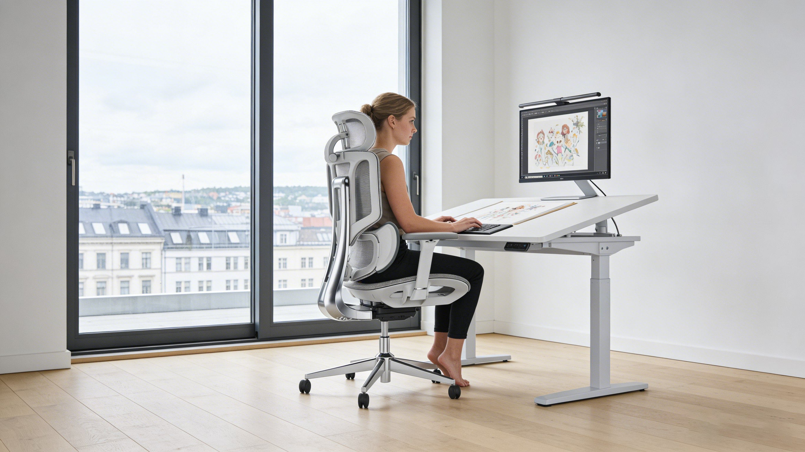 A professional high-back black mesh ergonomic office chair designed for 2026 workspace standards.