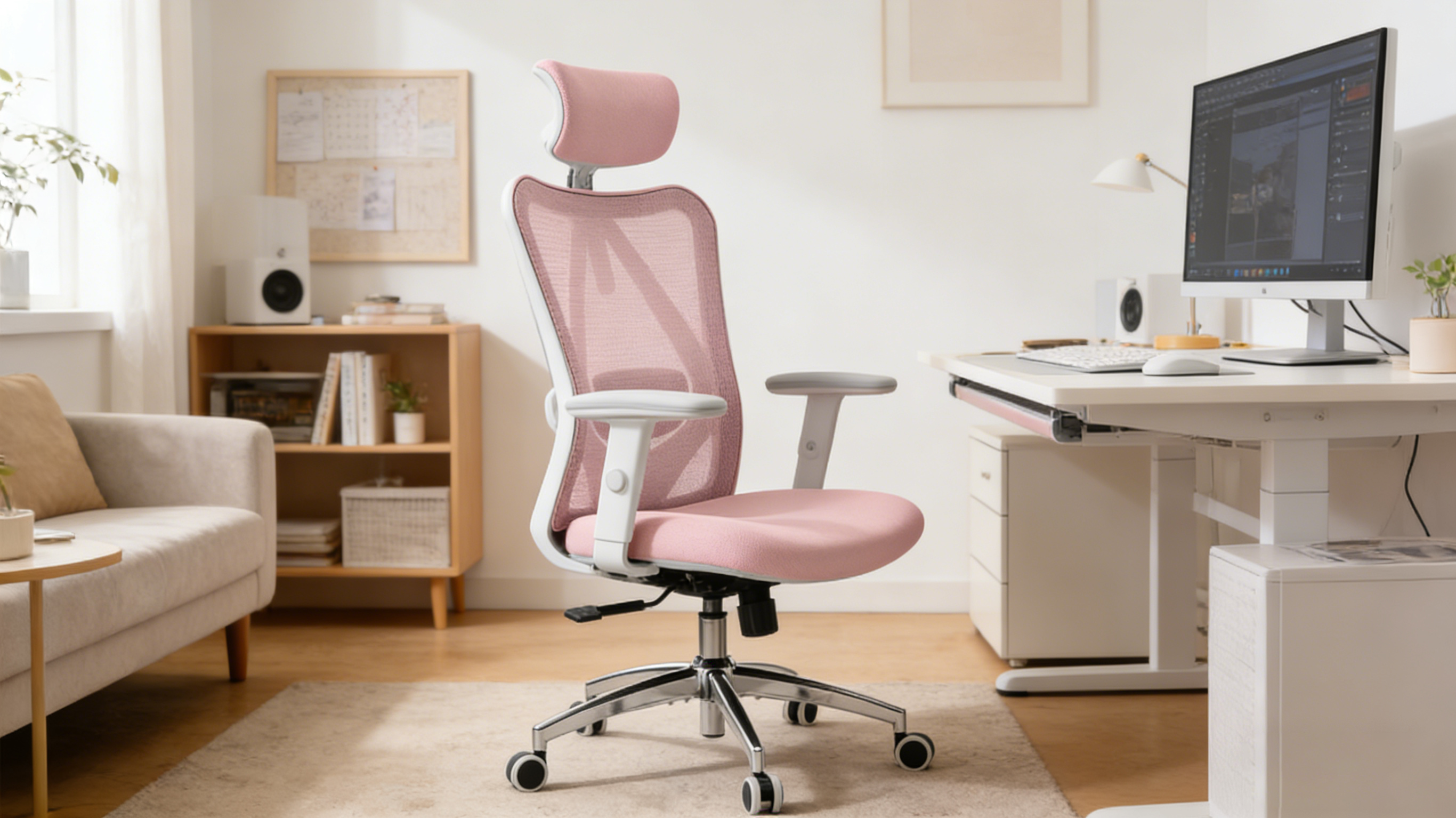 Adjustable height range of a high-back chair ergonomic office