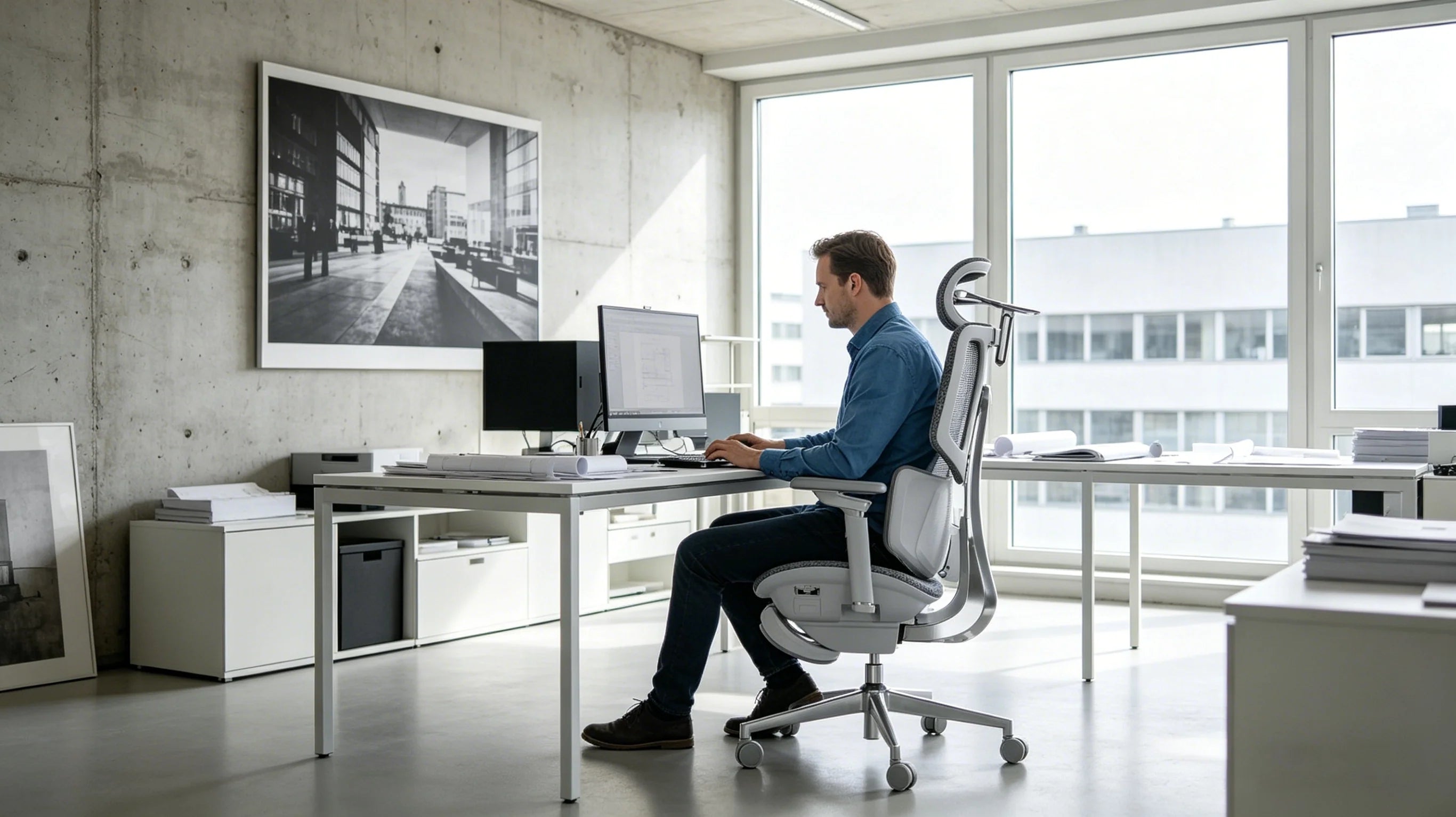 Die hochwertige Materialwahl des Design Bürostuhl ergonomisch.