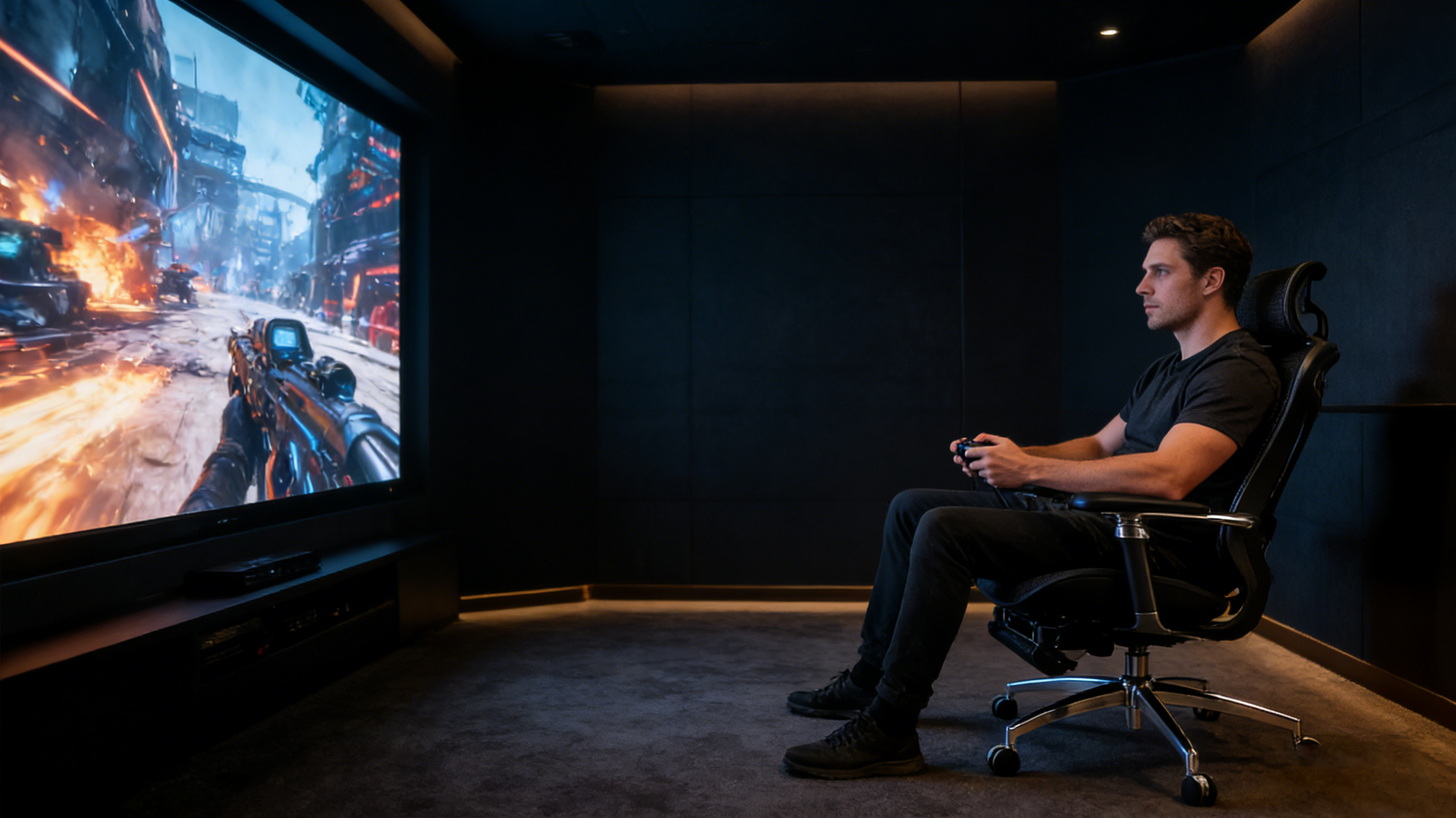 Anatomical S-curve of a professional video game chair for spinal health