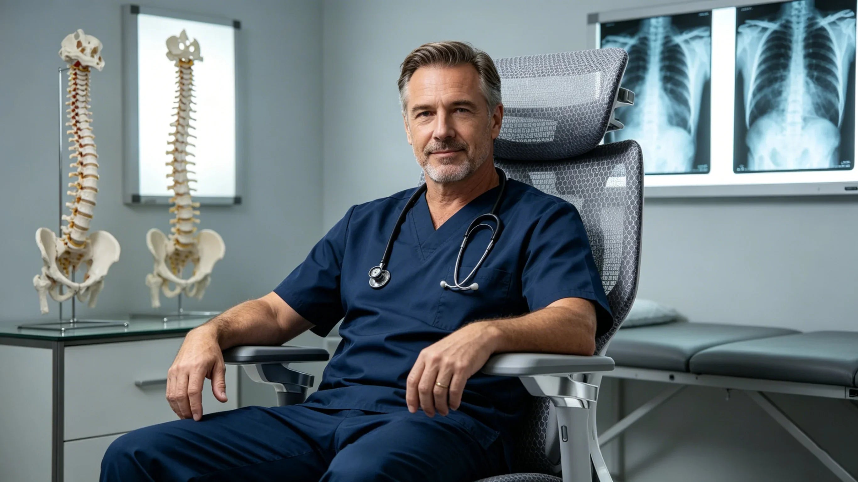 A European osteopath analyzing the clinical [**back support for chair office**] efficacy.