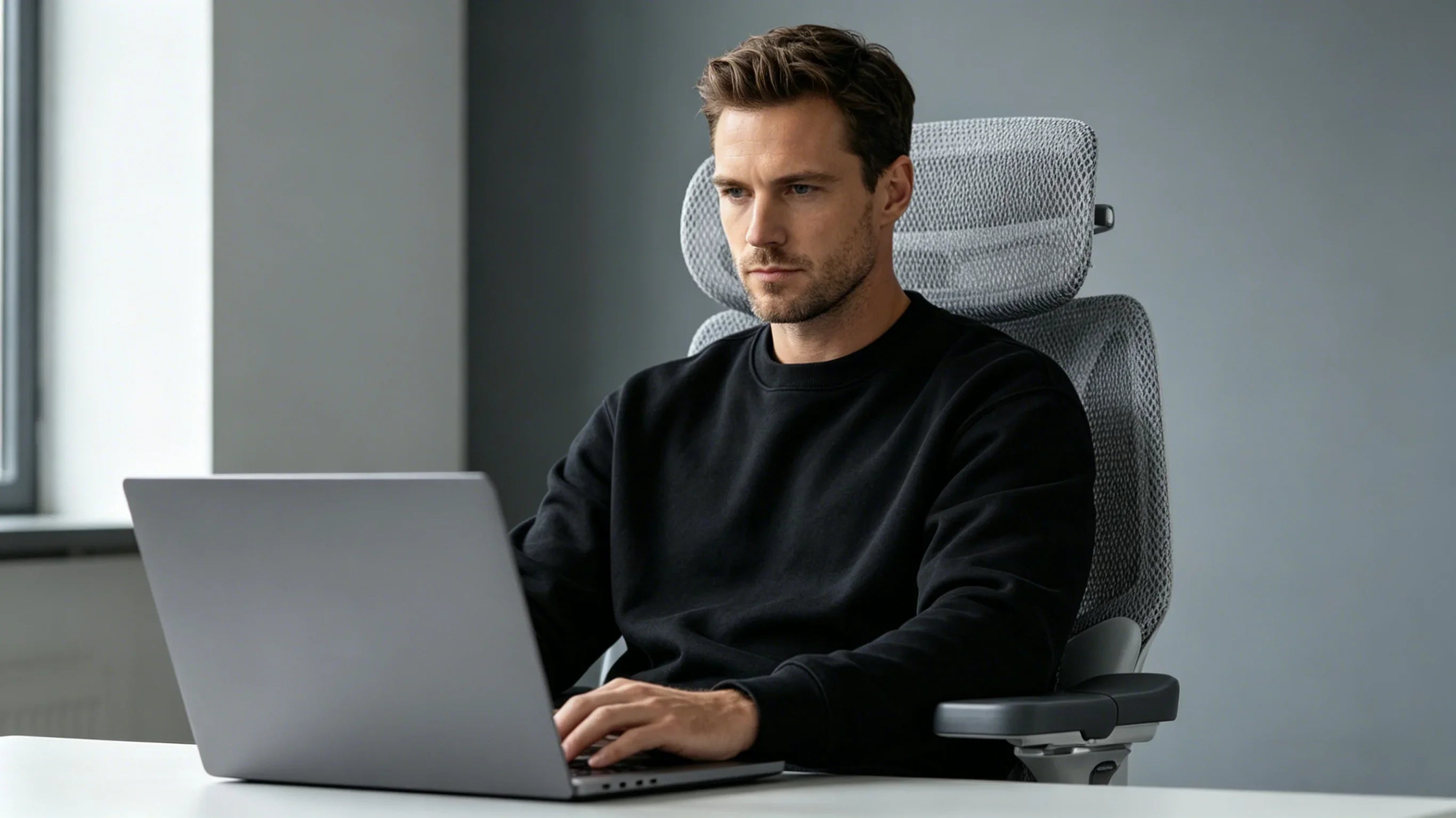 A professional European therapist analyzing the spinal support of the [**best chair for office back problems**].