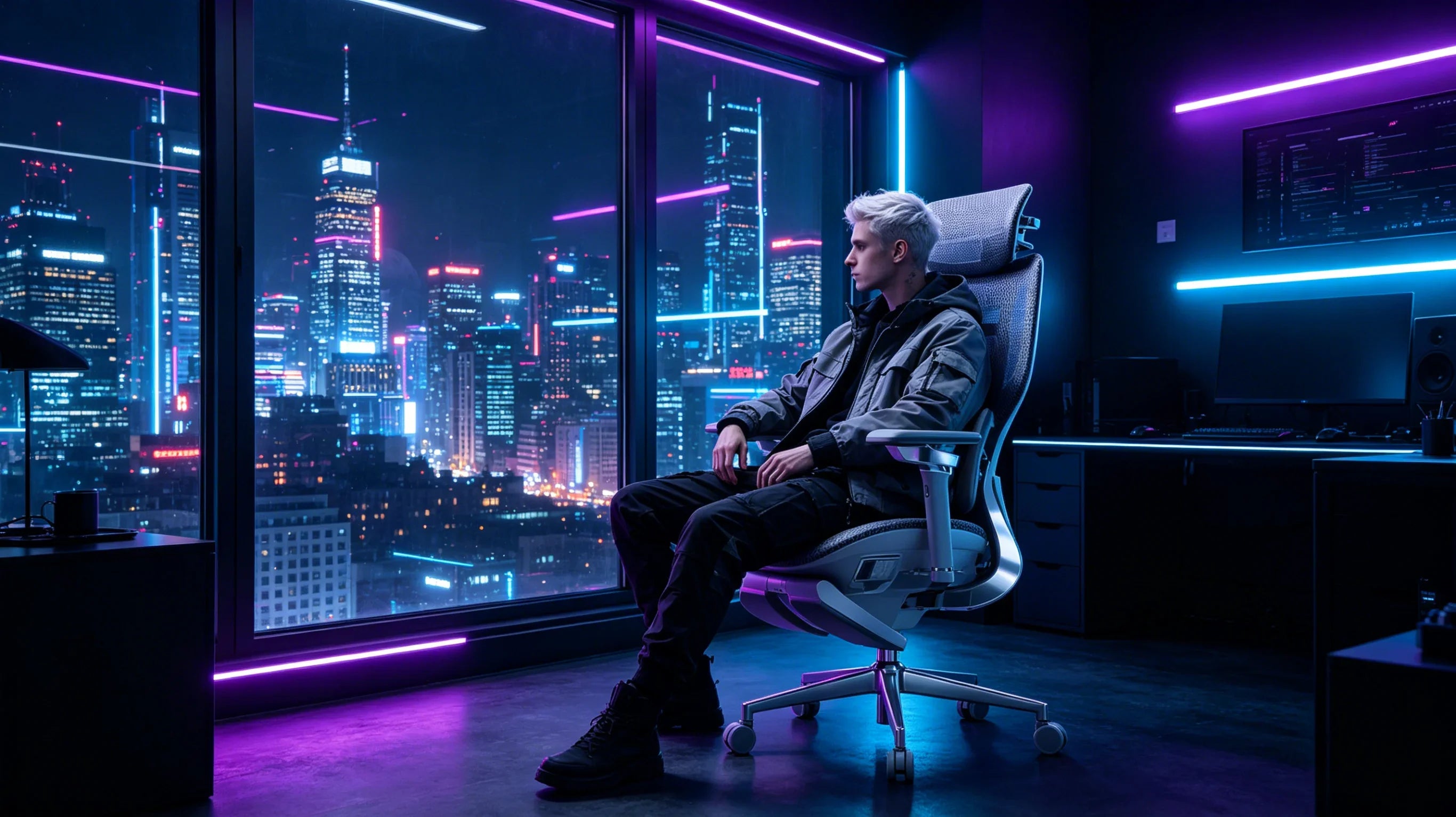 A European XR developer optimizing his evolution in the [**best chair office ergonomic**].