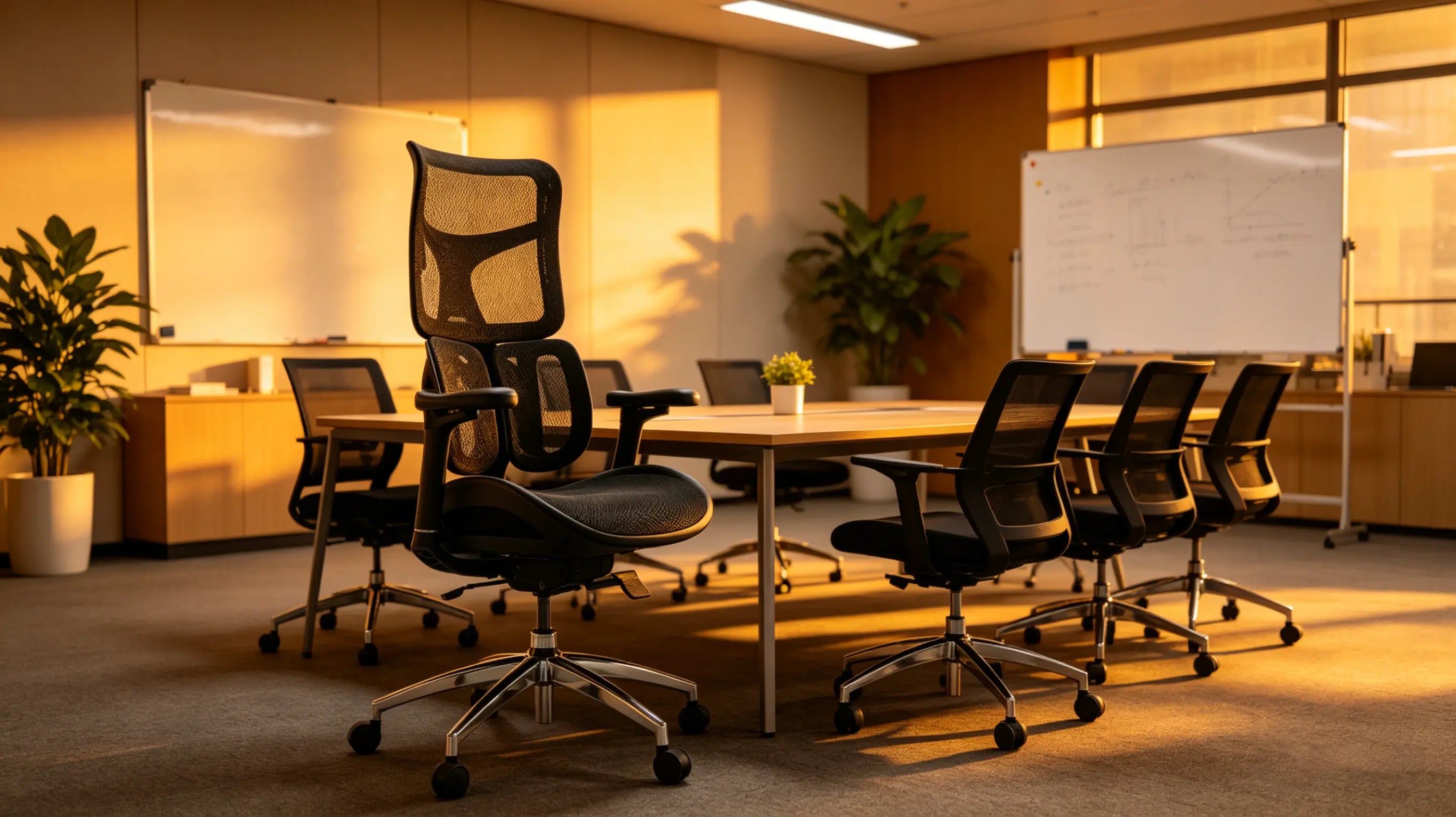 The Ergo Select Hybrid, the best computer chair for e-commerce professionals, in a data-driven office environment.