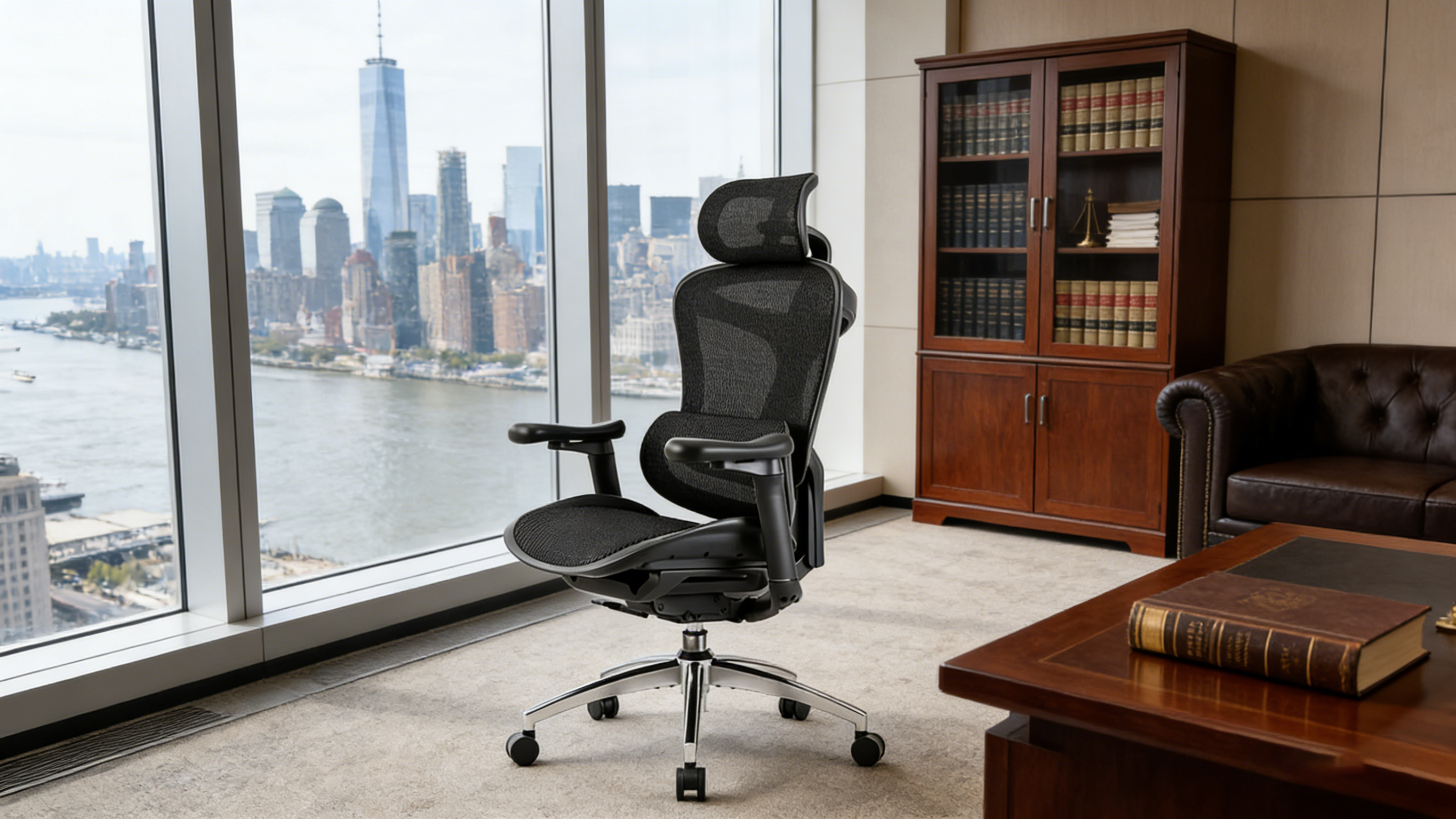 Breathable mesh office chair with ergonomic spinal support for a comfortable workspace.