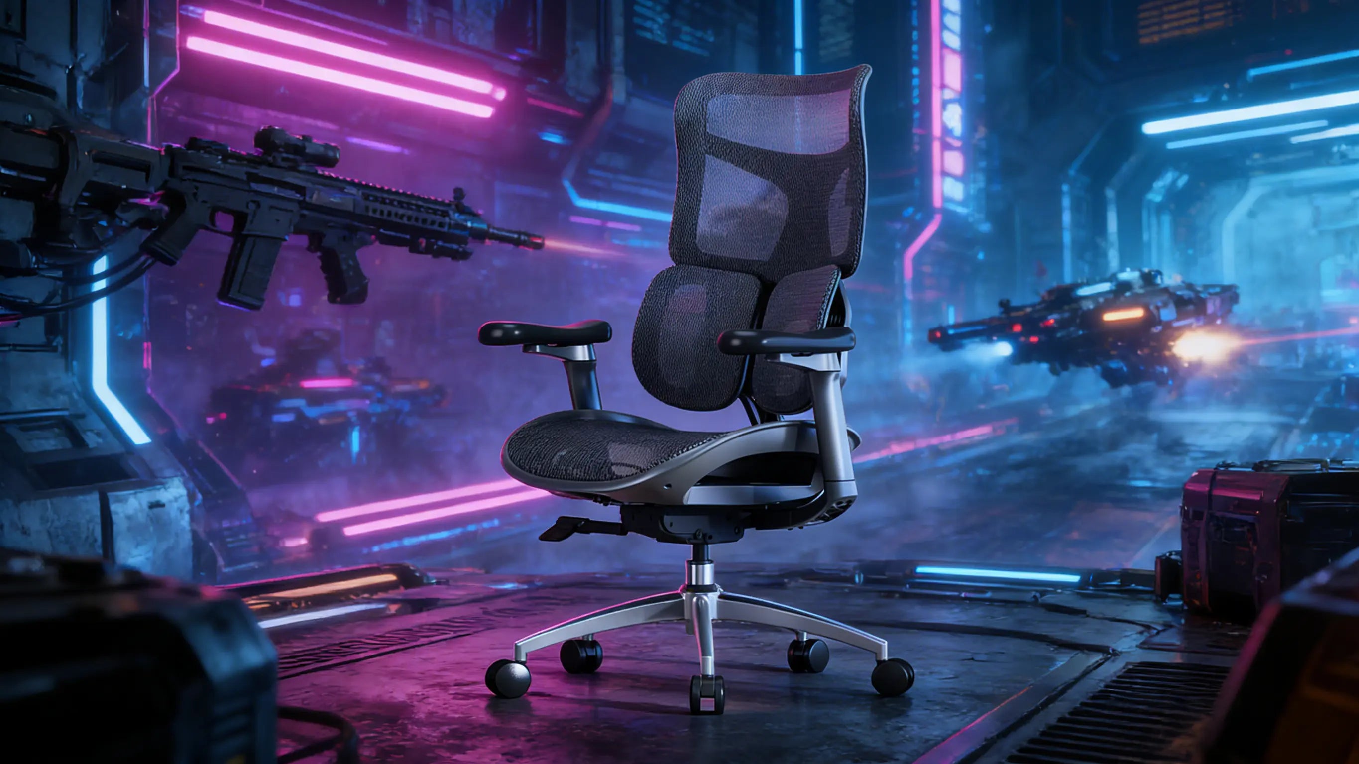 Side view of the Ergo Select Hybrid, the best ergo desk chair for focus, styled in a minimalist home office setup.