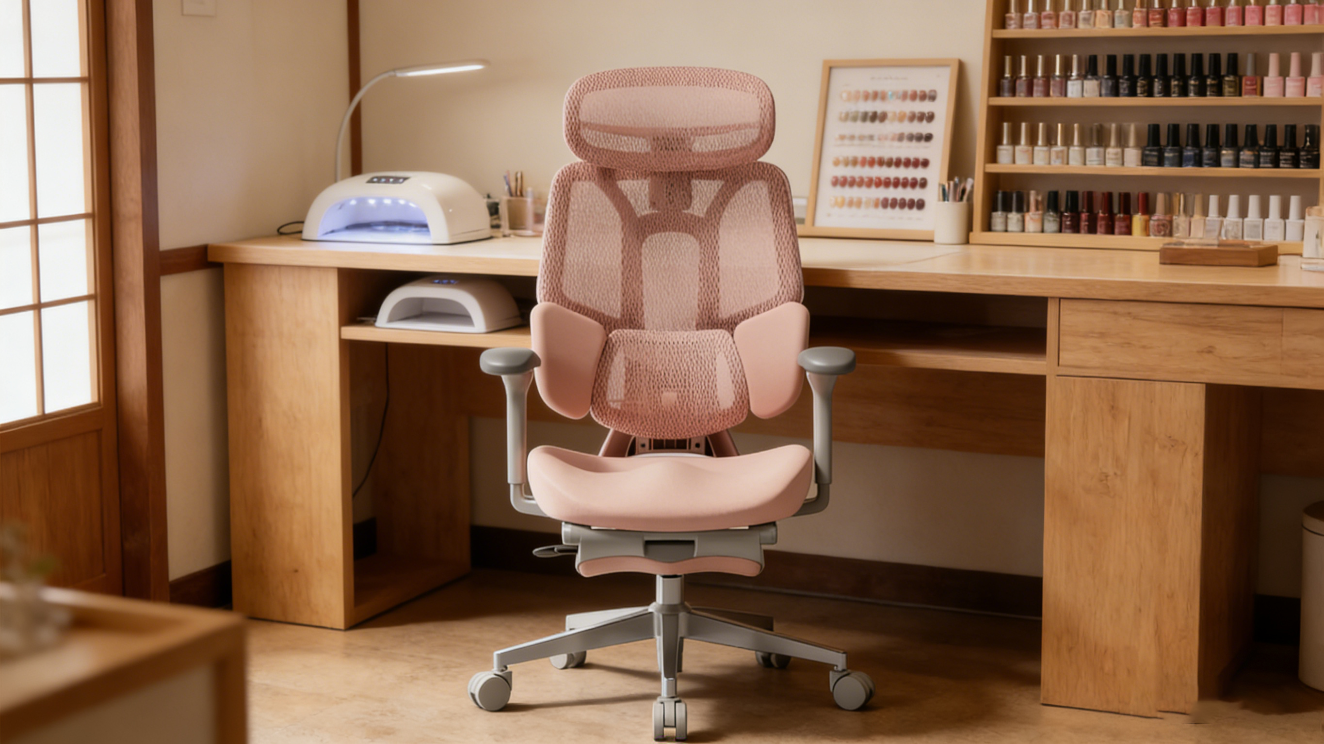 Professional ergonomic office chair featuring dynamic lumbar support for lower back health.