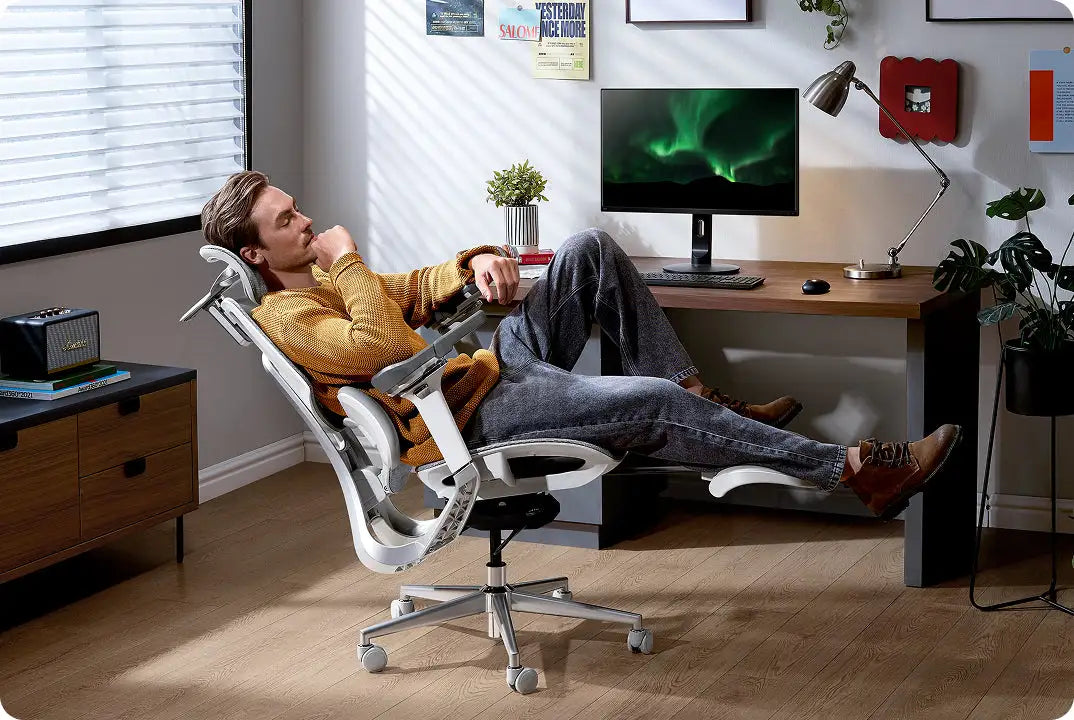 Die entspannende 135-Grad-Reclining-Funktion eines ergonomisches bürostuhl Systems von Ergo Select.