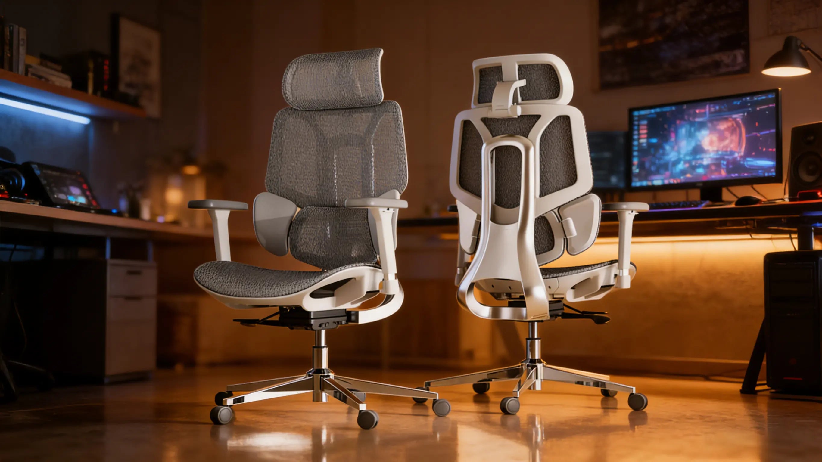 High-tension breathable mesh chair office ergonomic by Ergo Select, preventing heat buildup during long hours.