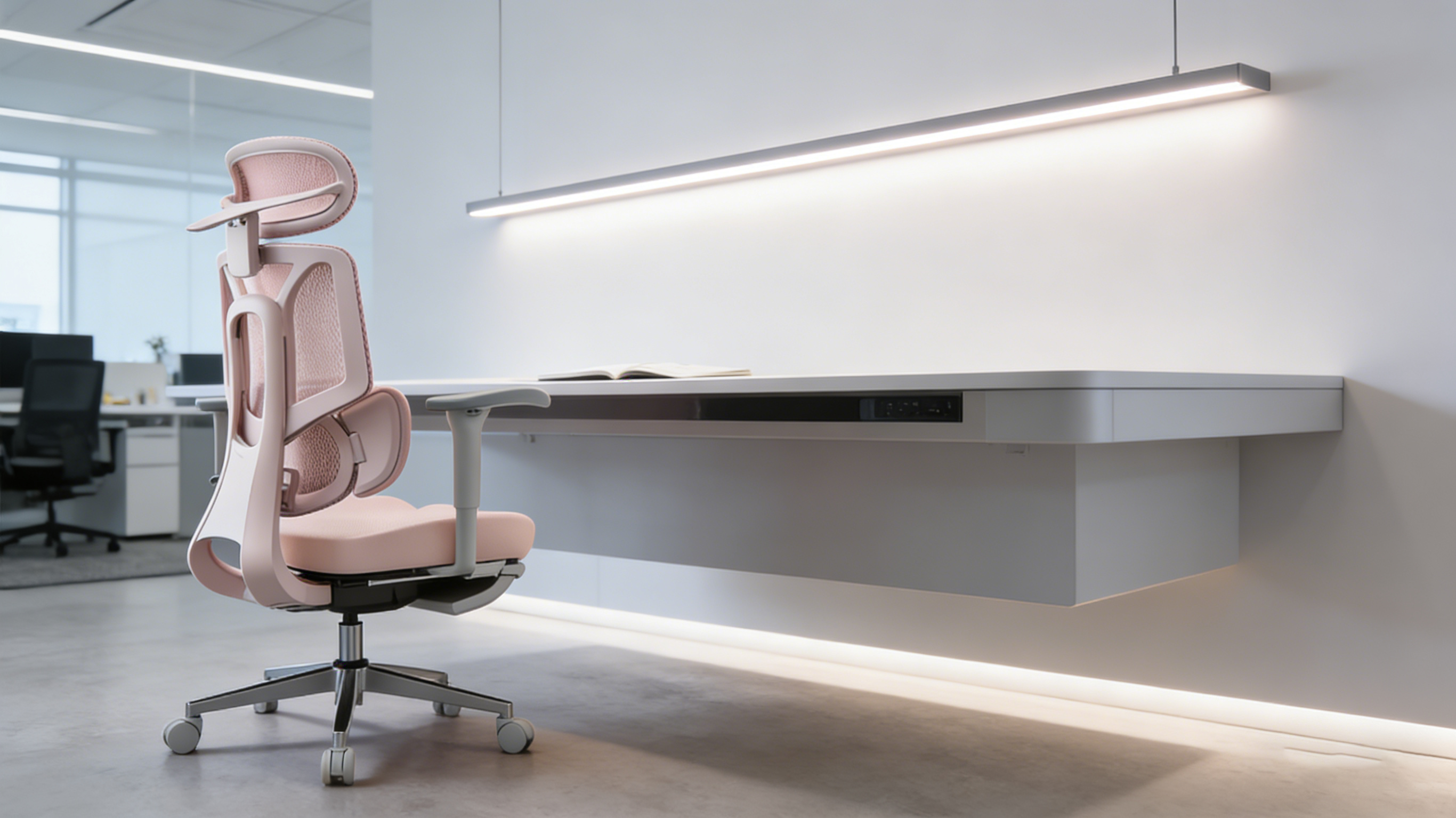 Breathable, transparent mesh back of a premium ergonomics office chair