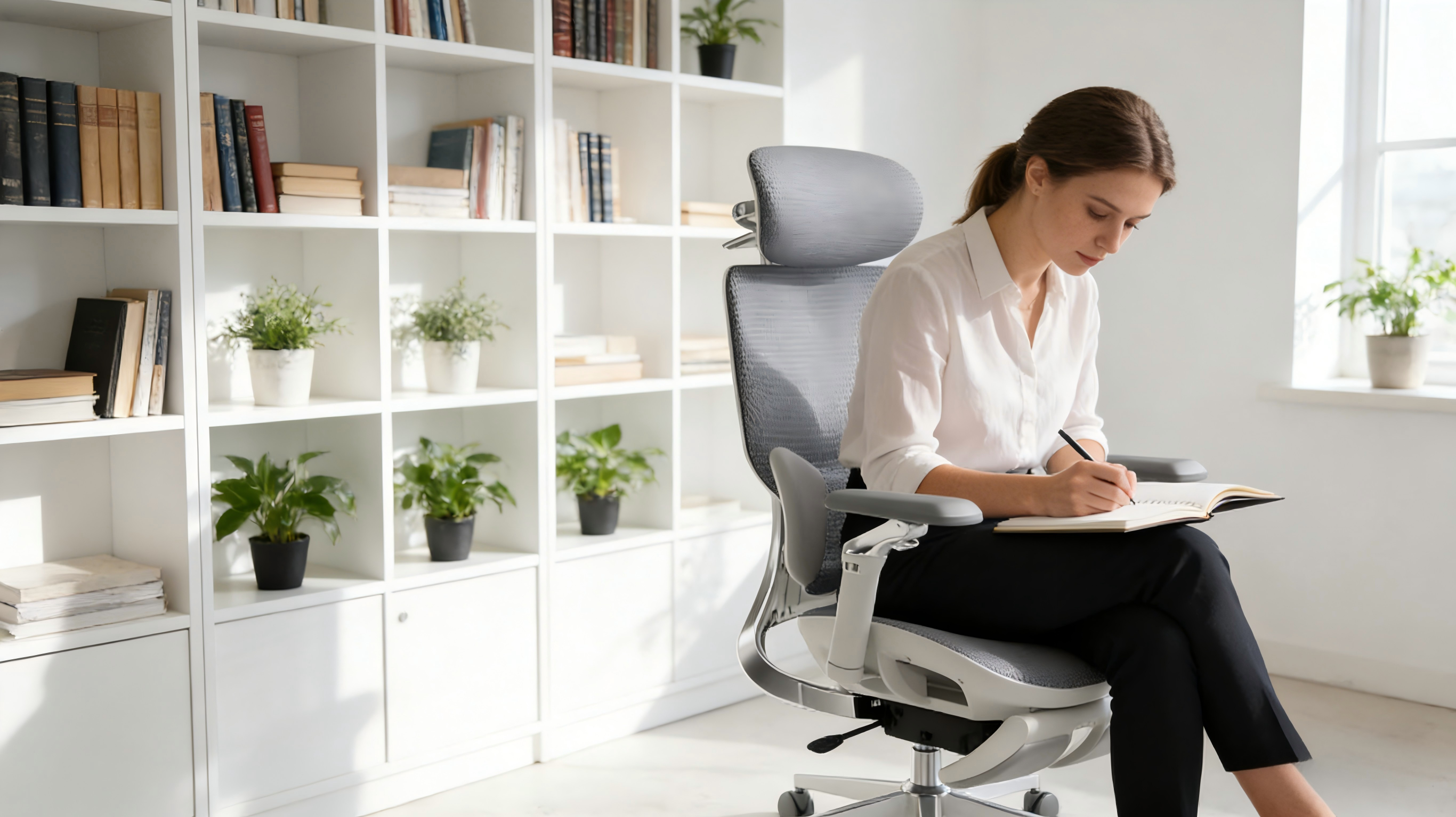 Breathable high-tenacity mesh on a premium study chair ergonomic