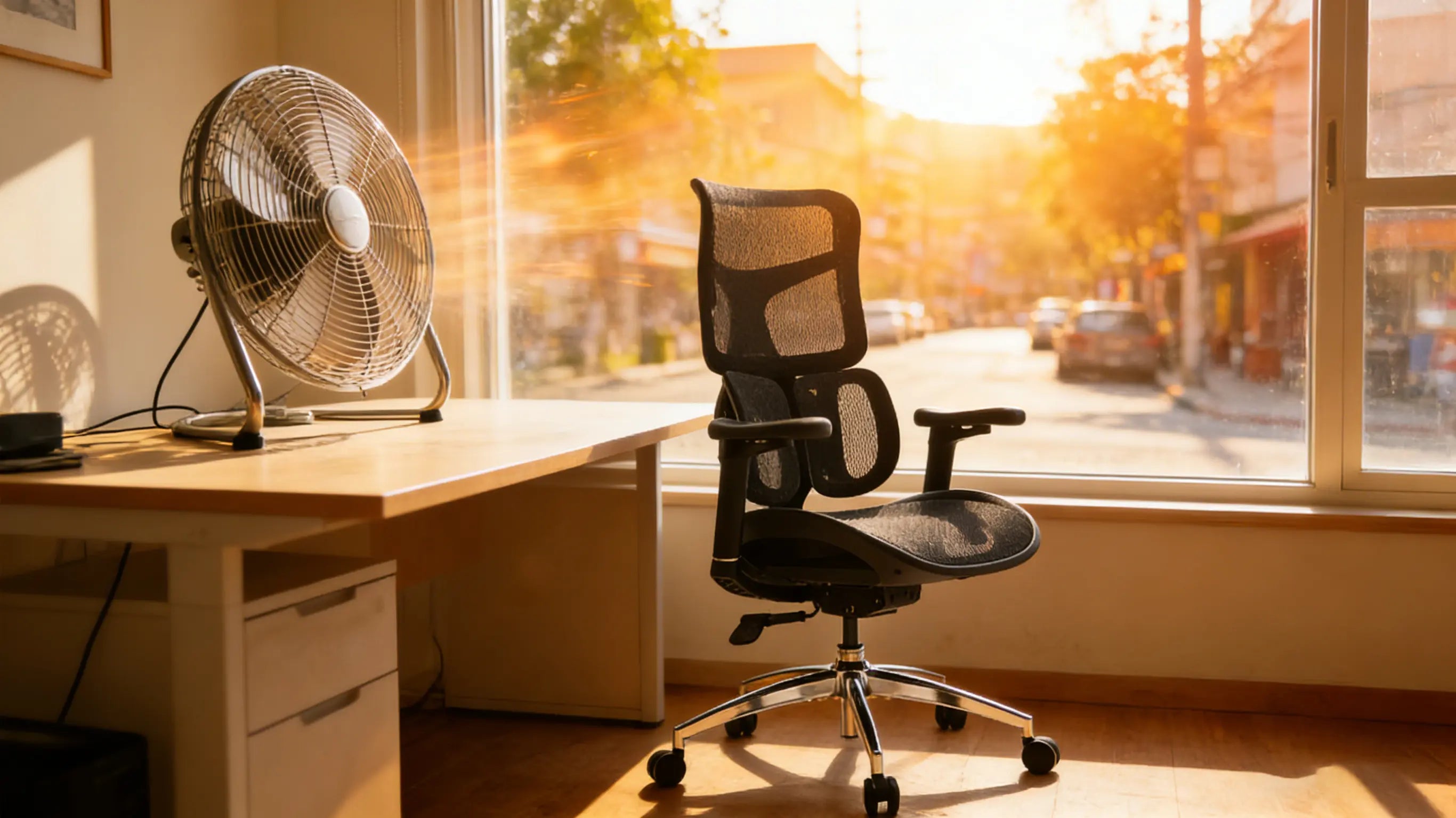 Detailed macro view of the high-tension, breathable fabric on the best mesh office chair by Ergo Select.