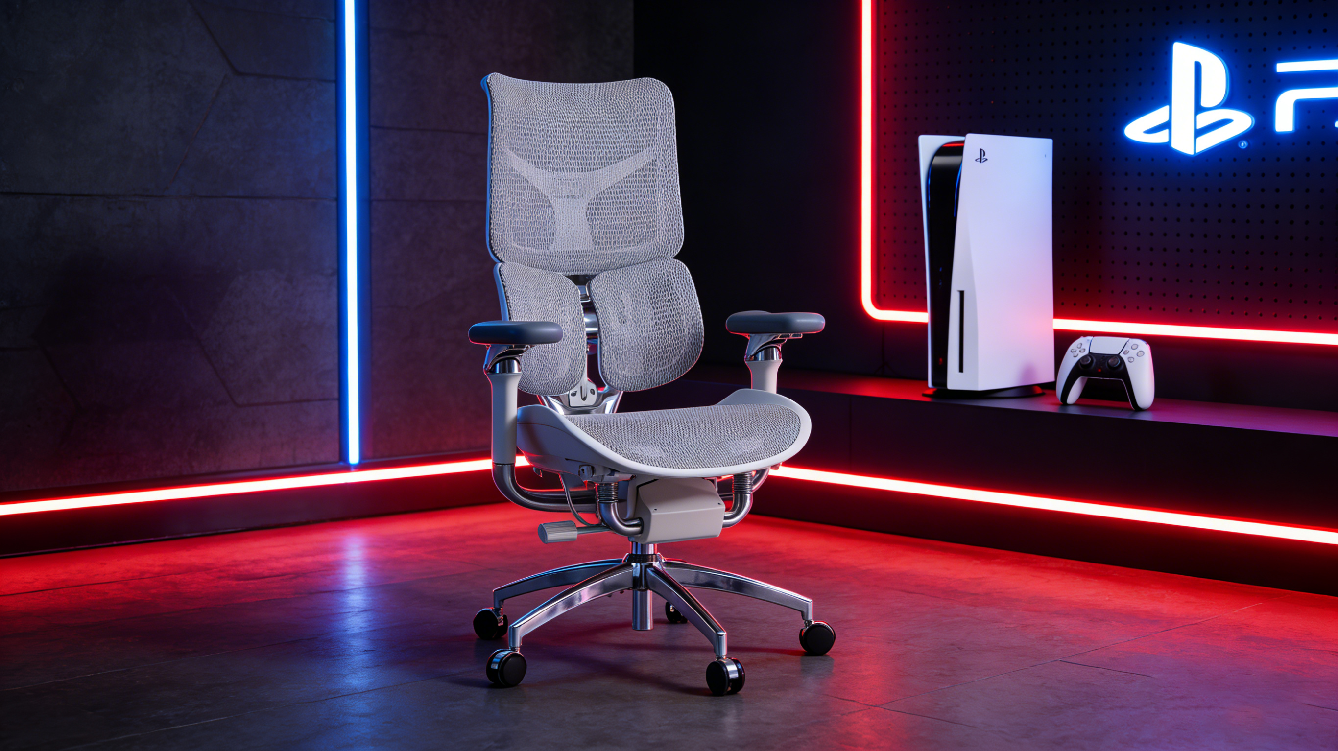 Breathable high-tenacity mesh of a premium video game chair
