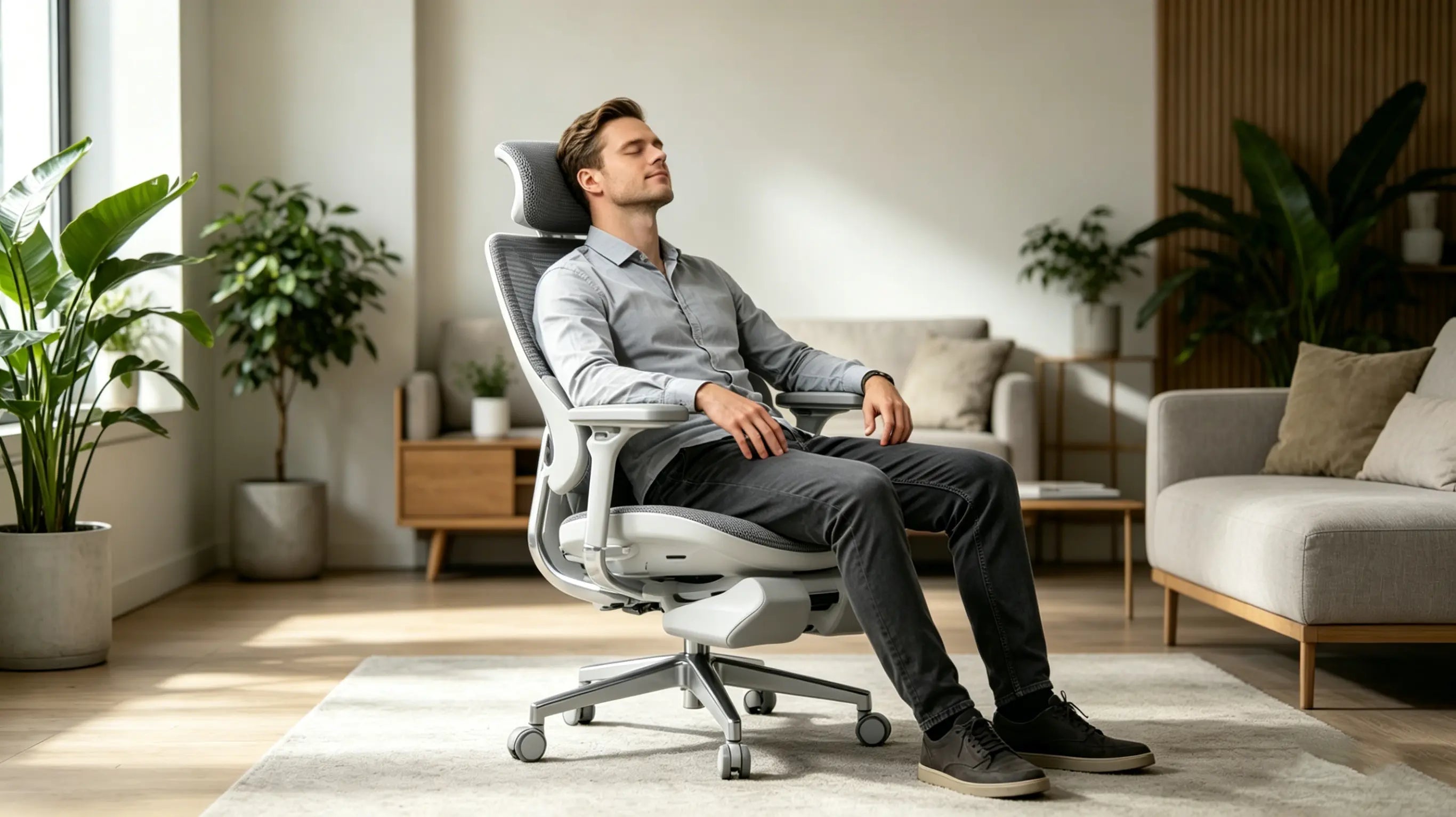 Die verstellbare 4D-Kopfstütze am Ergo Select bietet optimale Bürostuhl Ergonomie für die Halswirbelsäule.