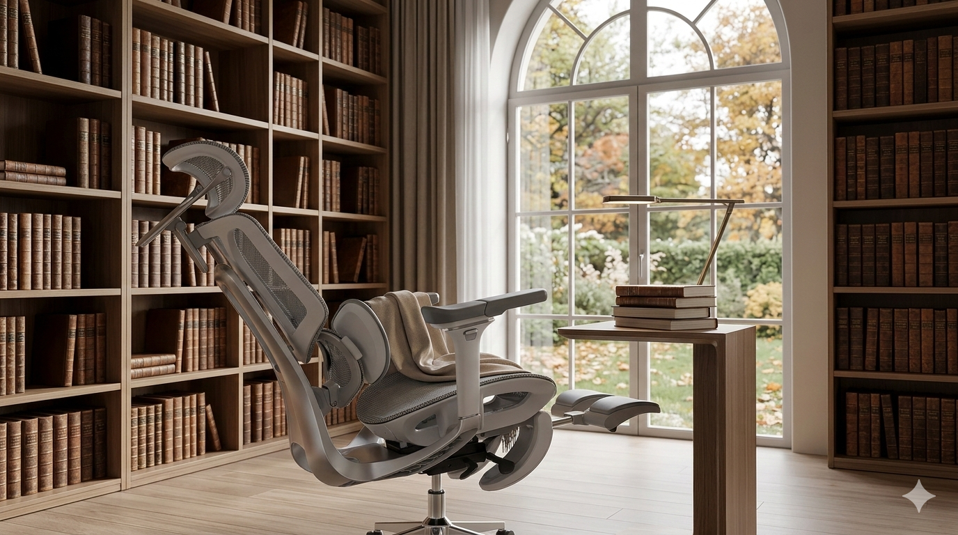 Professional office chair featuring high-density foam and adjustable armrests for home offices.