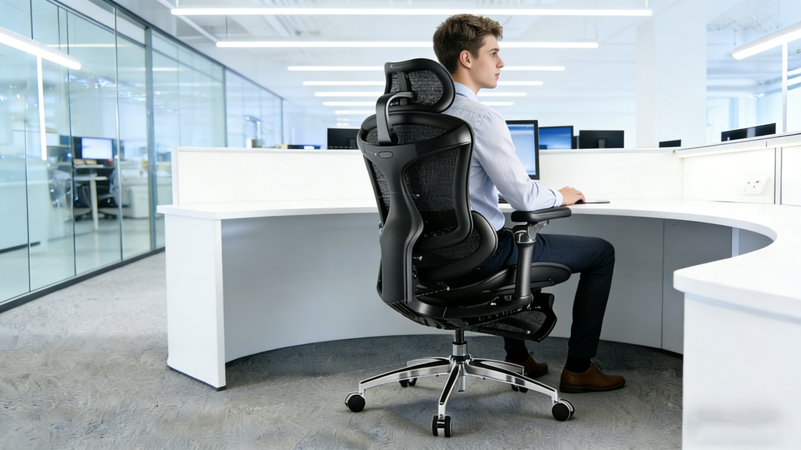 Flexible movement of ergo office chairs during team collaboration