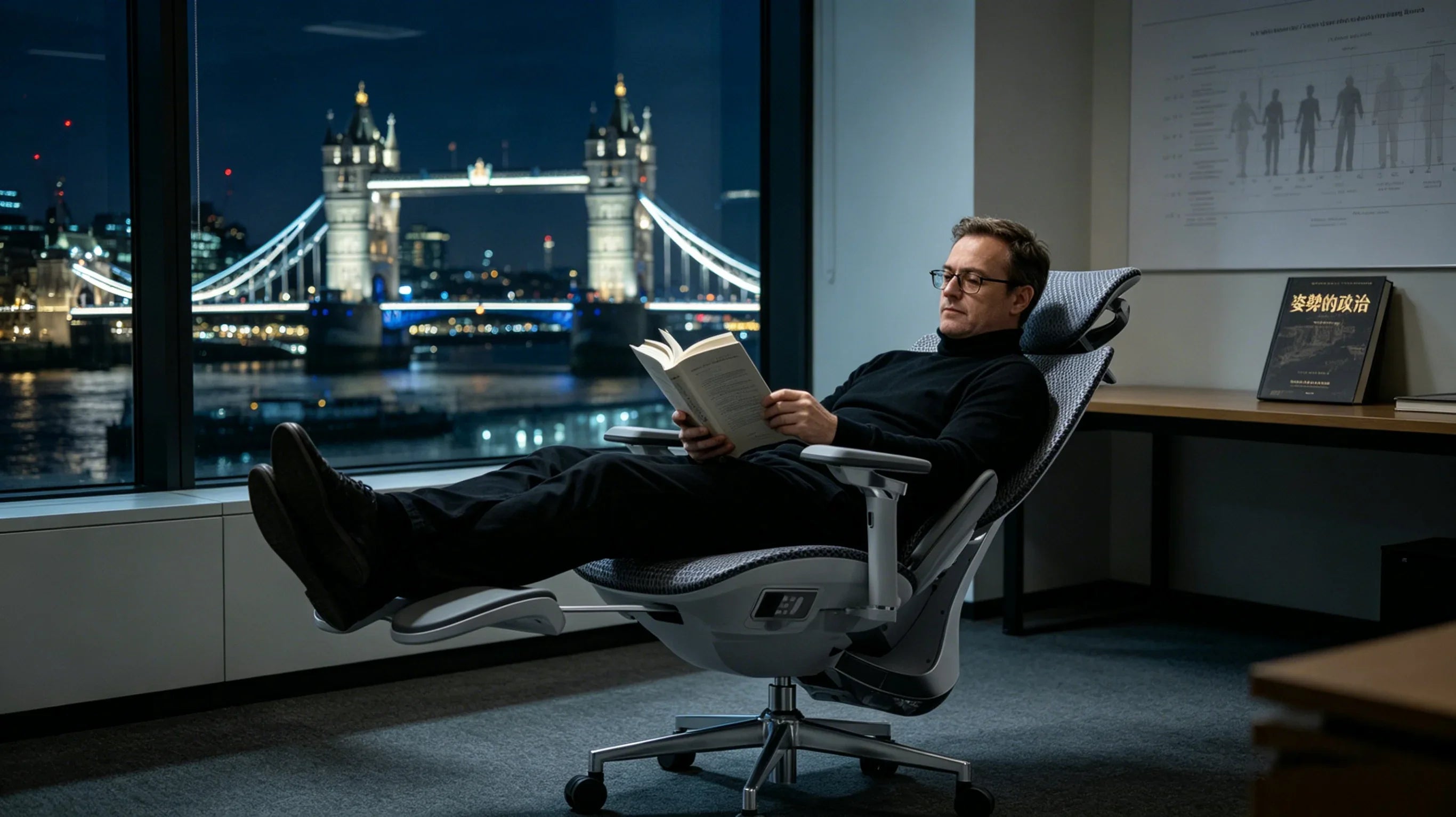 A European behavior psychologist reviewing the defining [**cool ergonomic office chairs**].