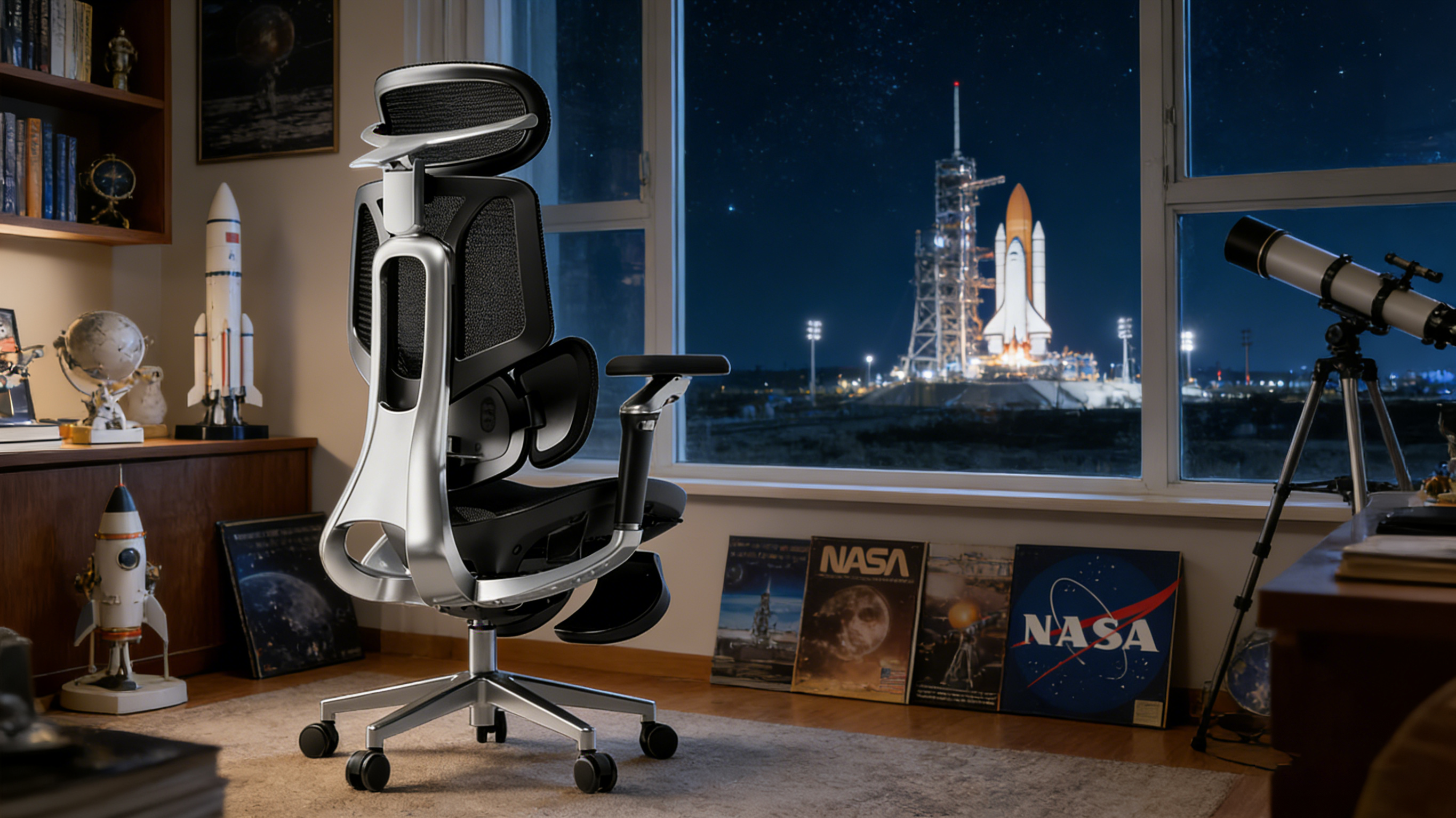 Ergo office chair equipped with 4D adjustable armrests for personalized arm support.