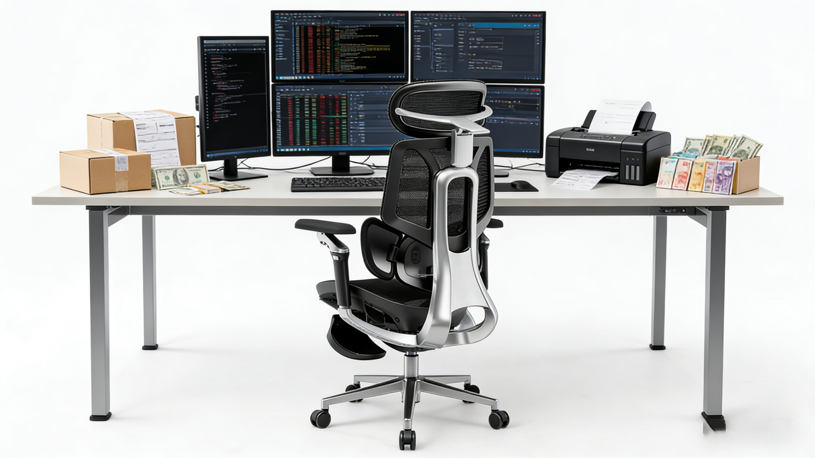 Office desk chair ergonomic design optimized for maintaining correct sitting posture.