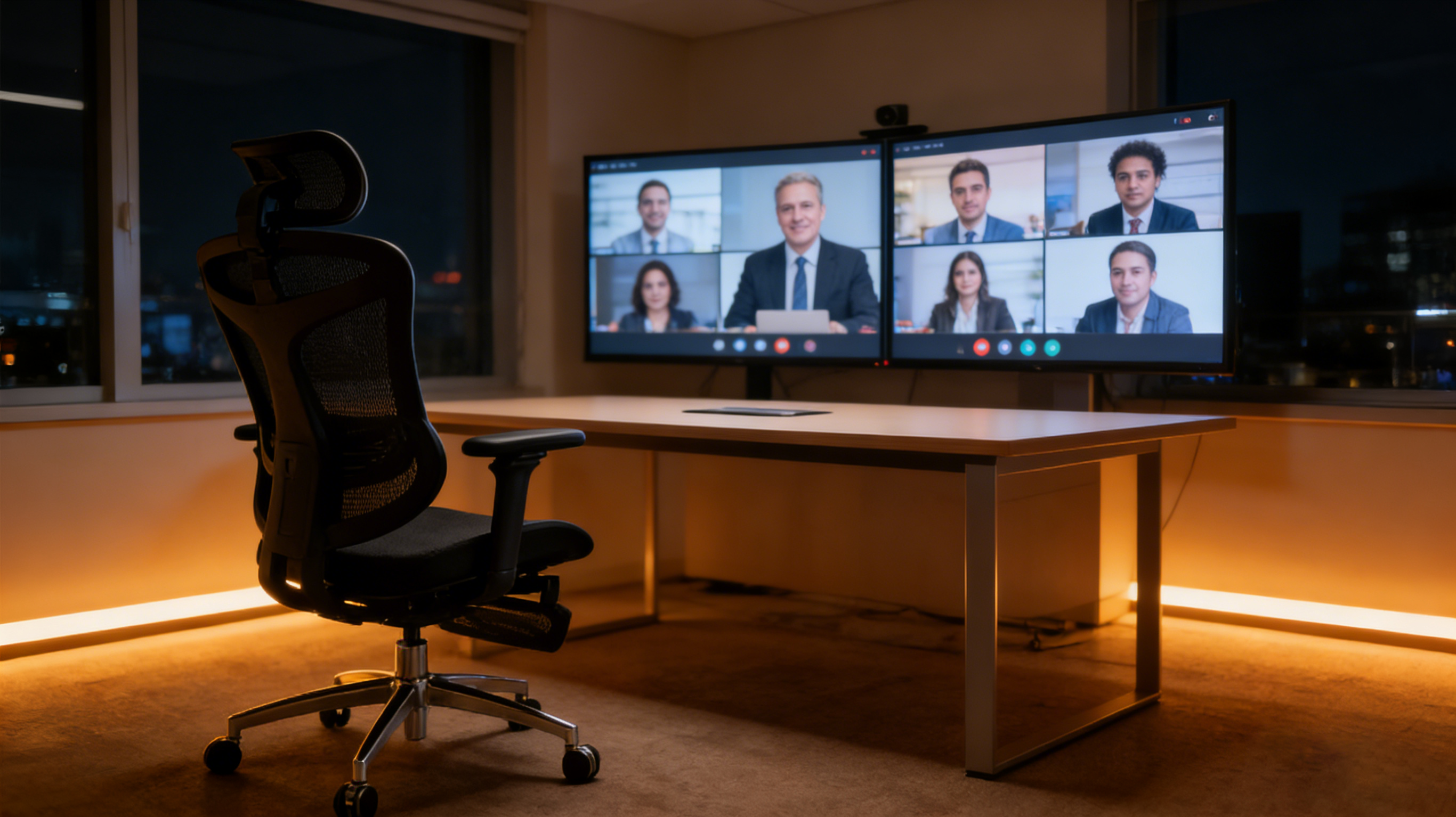 Self-adaptive lumbar support on an ergonomic office chair for focused tasks