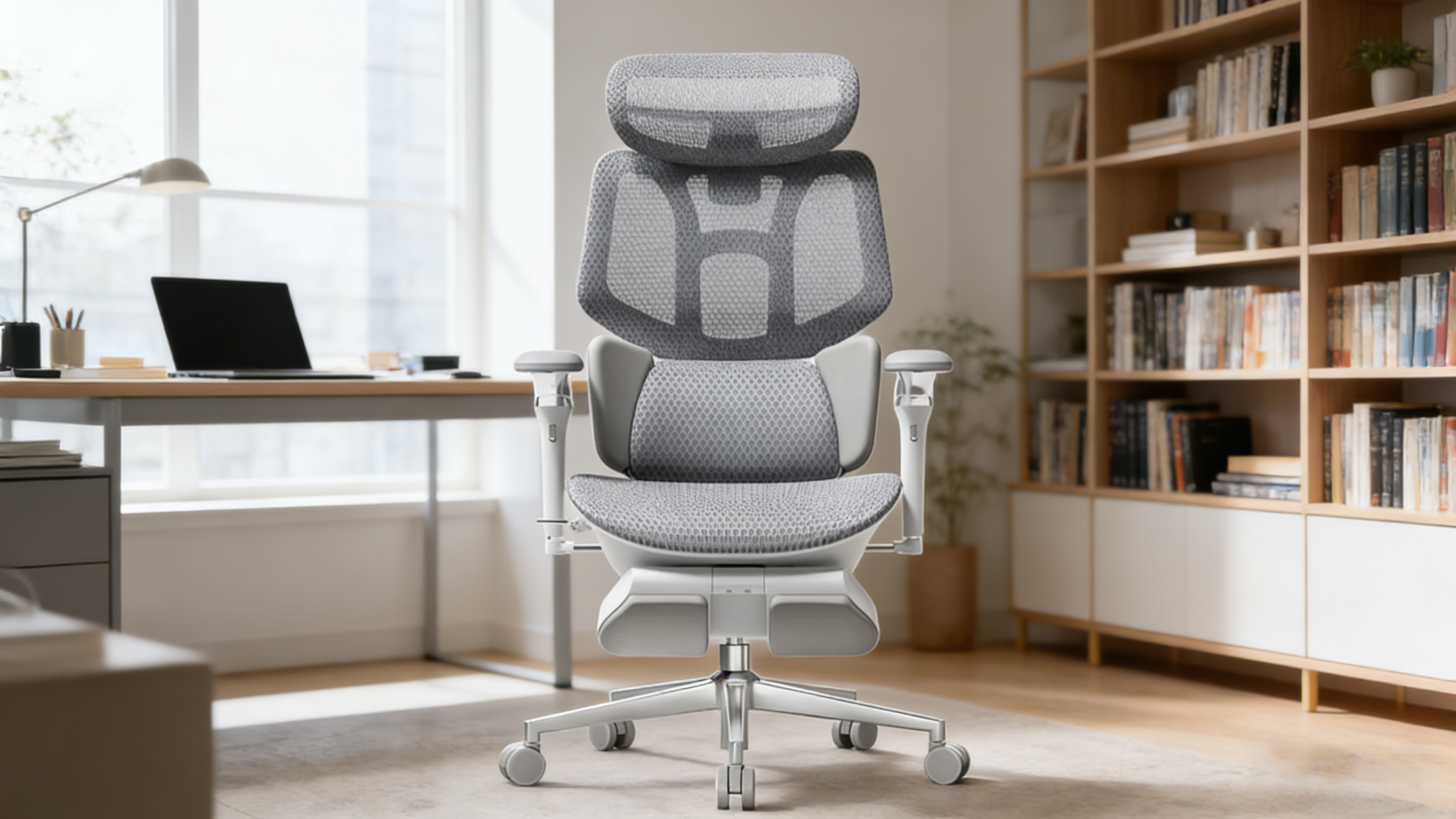 High-back executive office chair with premium leather padding and ergonomic support.