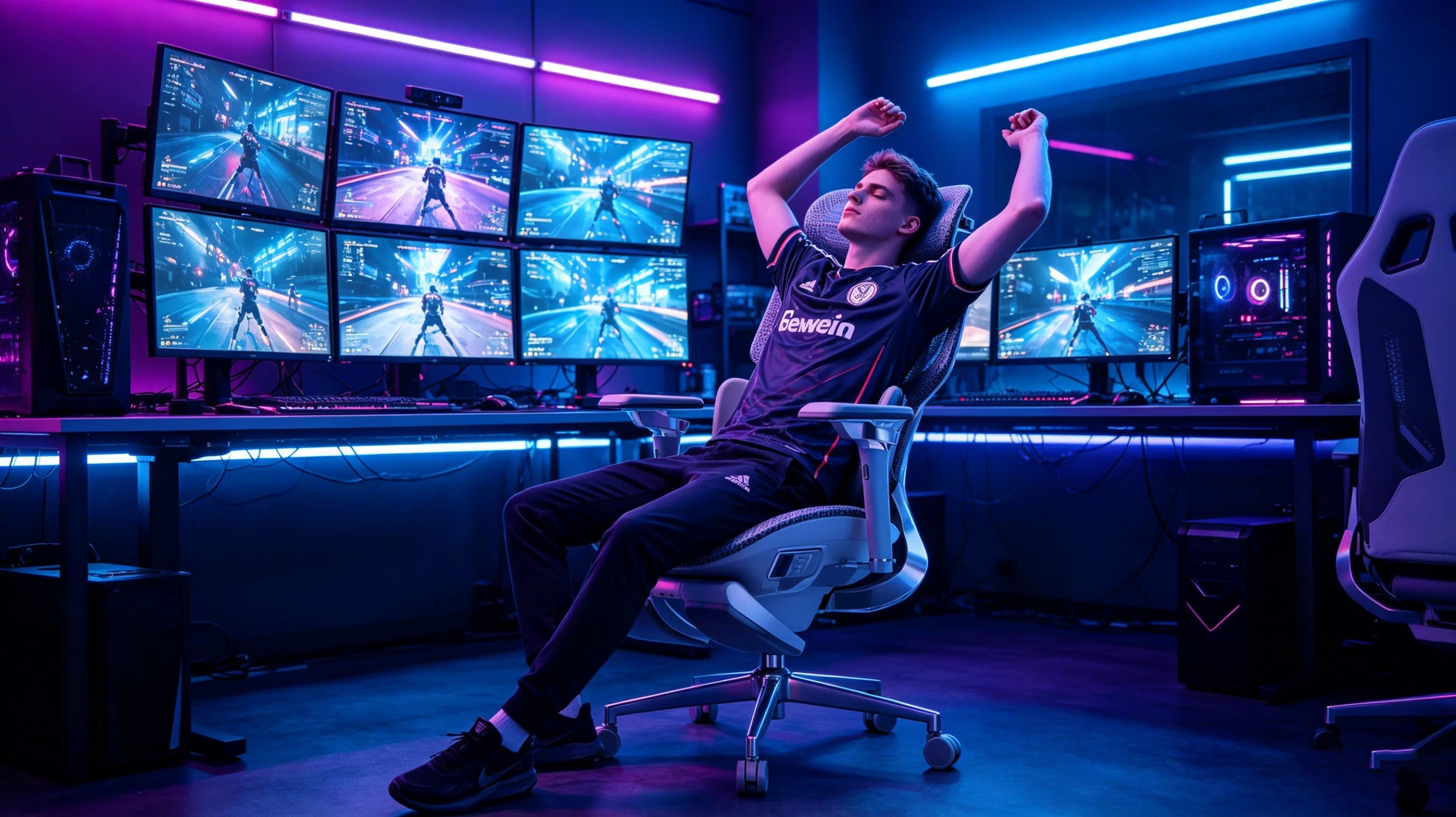 Erstklassige Materialien und Design beim E-Sport Schreibtischstuhl Rücken.