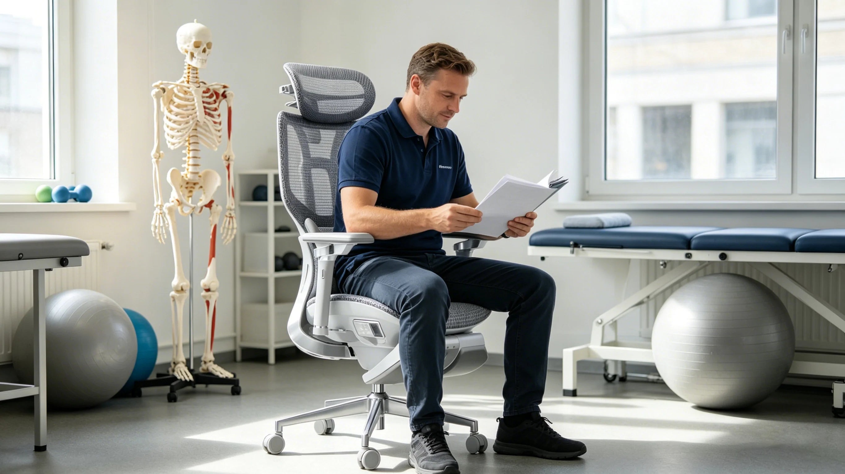 Erstklassige Materialien und orthopädisches Design beim Schreibtischstuhl Rückenprobleme.