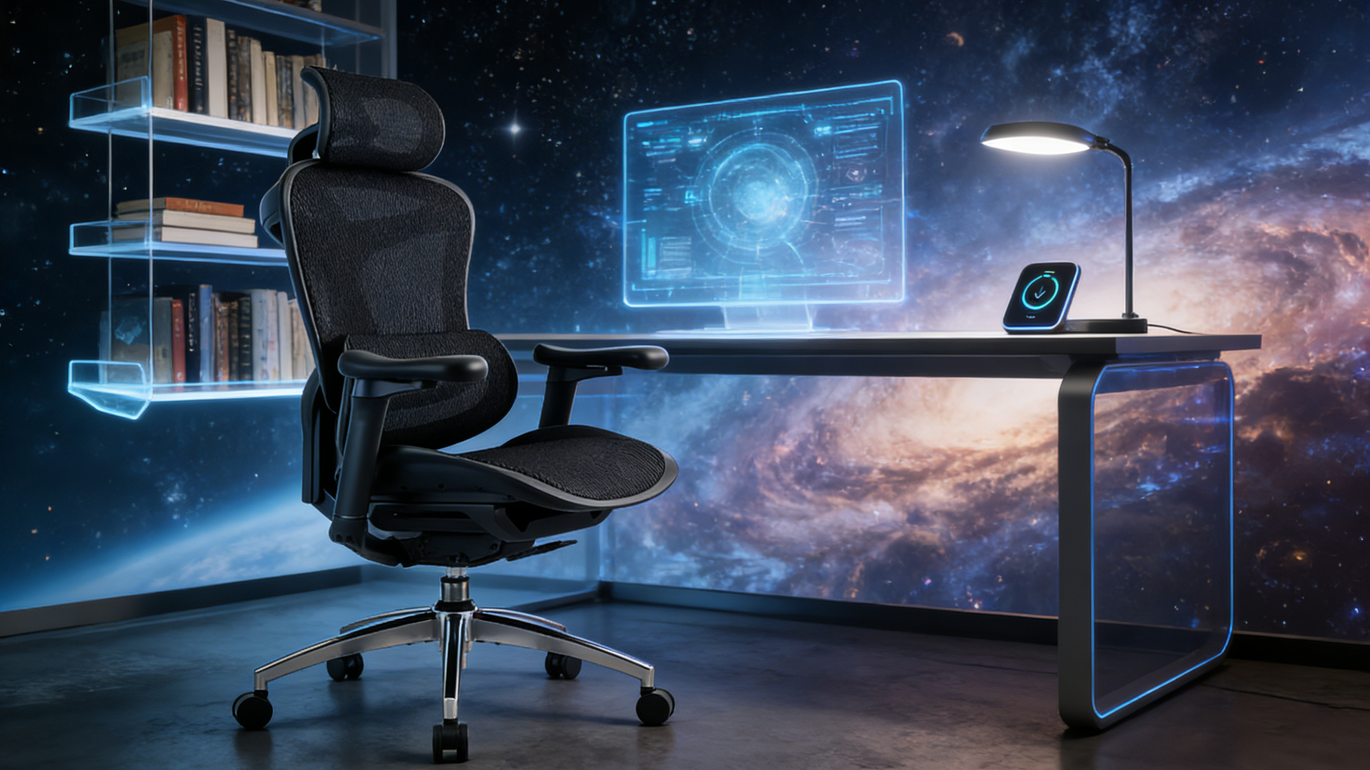 Detailed view of a chair office ergonomic armrest showing the height adjustment button.