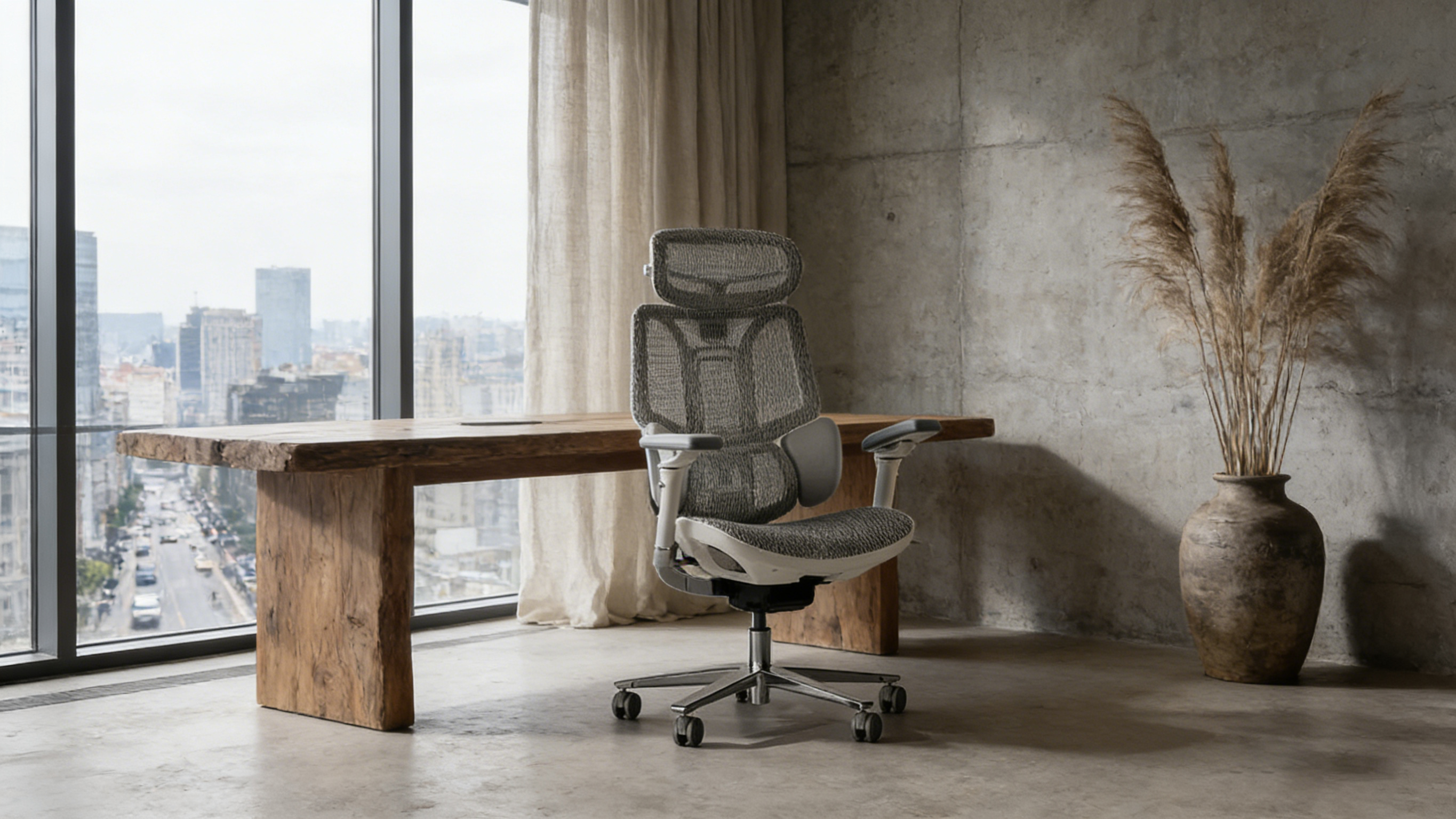 Premium chair ergonomic office model featuring a seat depth slider for leg comfort.