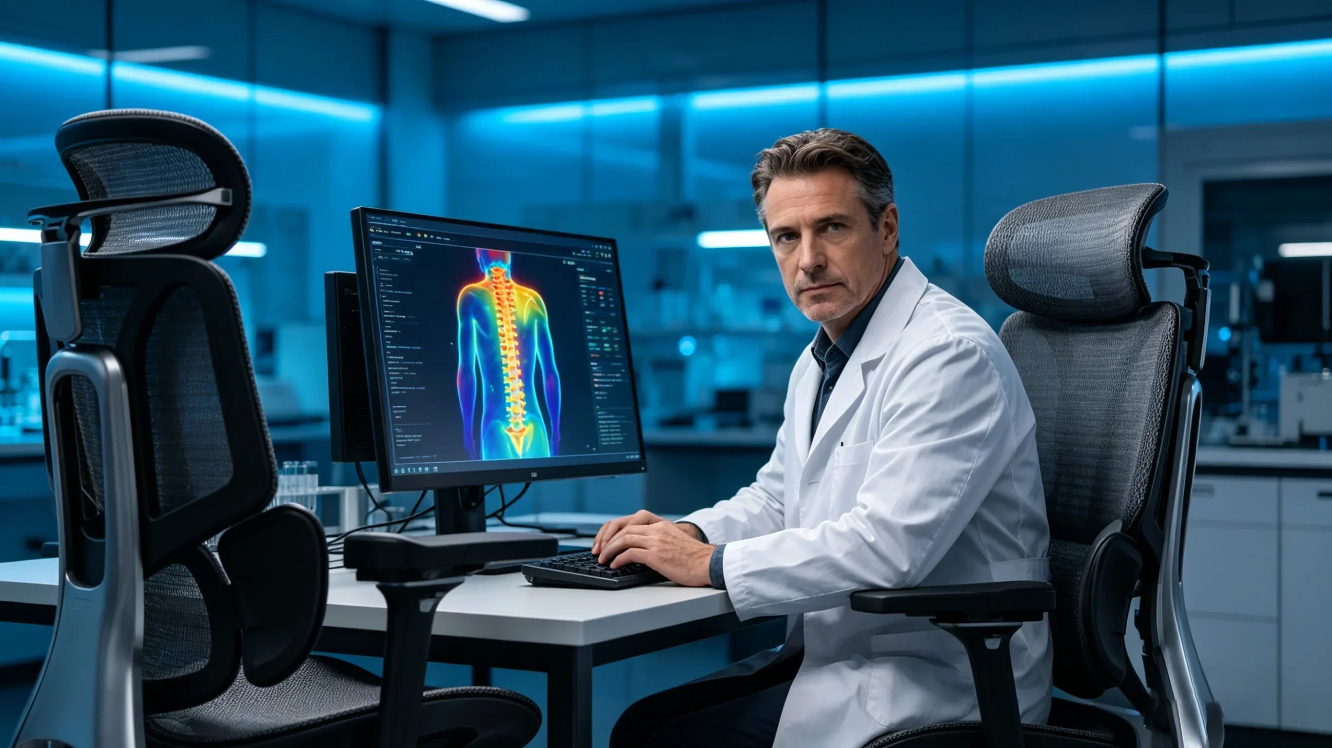 Visualizing the 4.5lb reactive mechanical support in elite [**ergonomic chairs for back problems**].