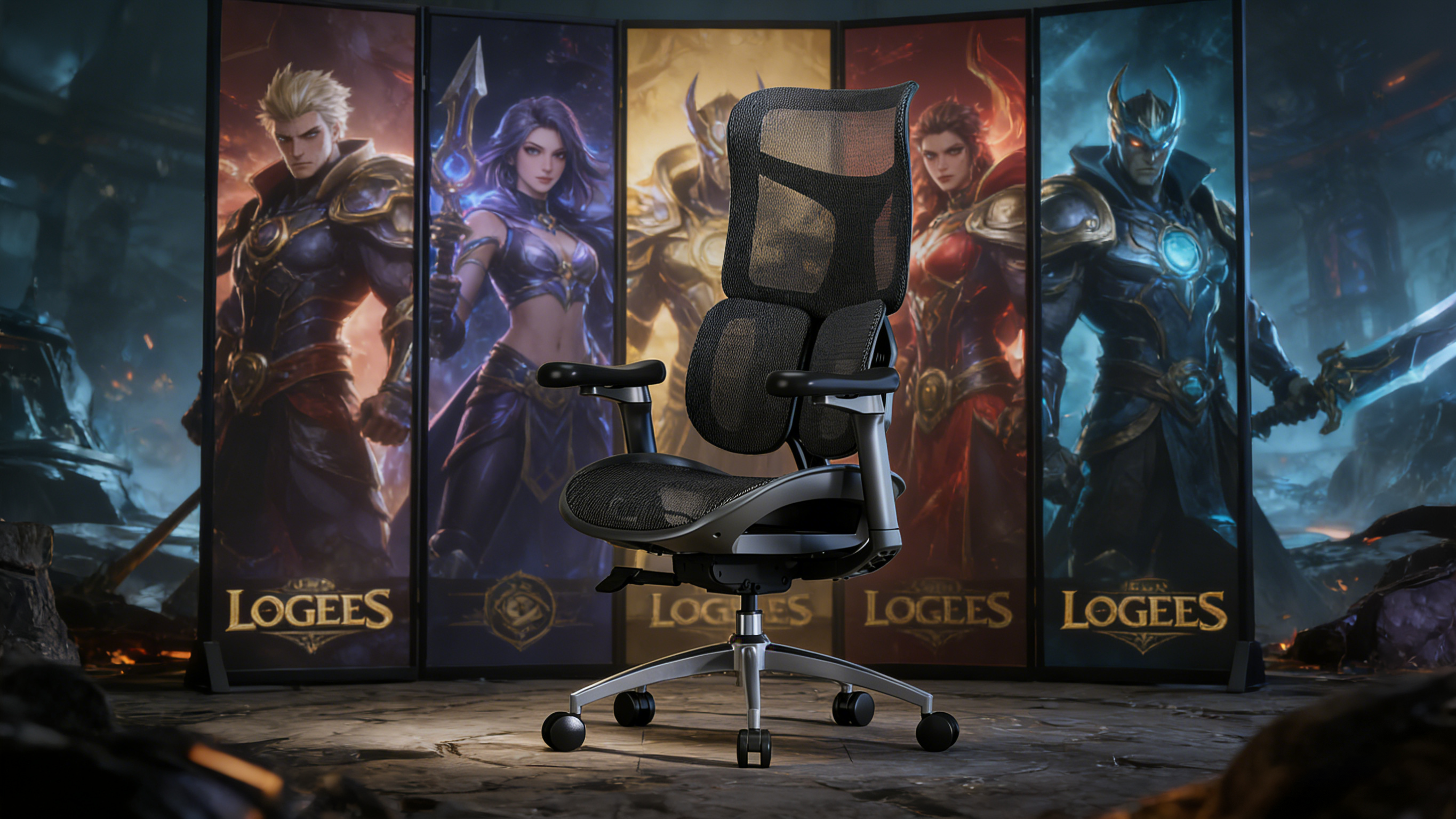 Close-up of the 4D adjustable armrests on an ergonomic gamer chair, perfectly supporting a player's arm for high-APM MOBA gameplay.