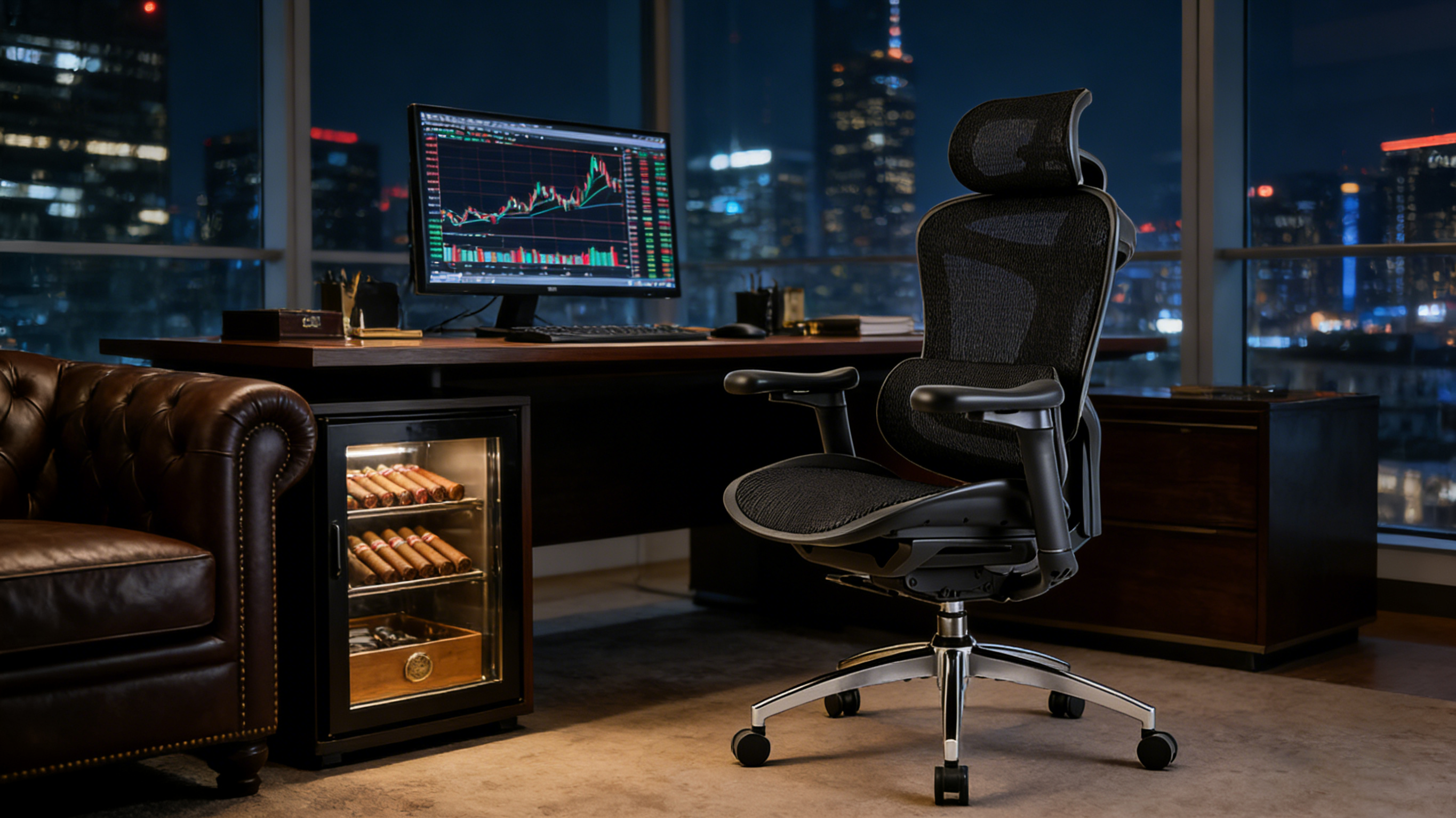 Innovative ergo chair feature showing the sliding seat pan for personalized leg support.