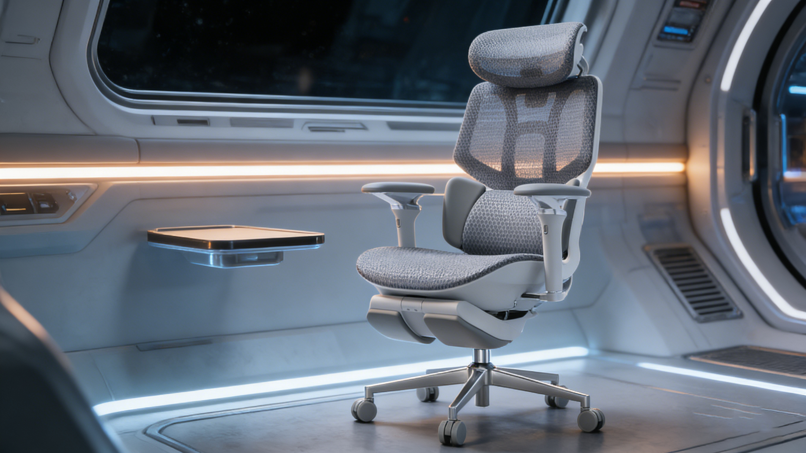 Standard desk chair ergonomic version with a smooth pneumatic height adjustment lever.