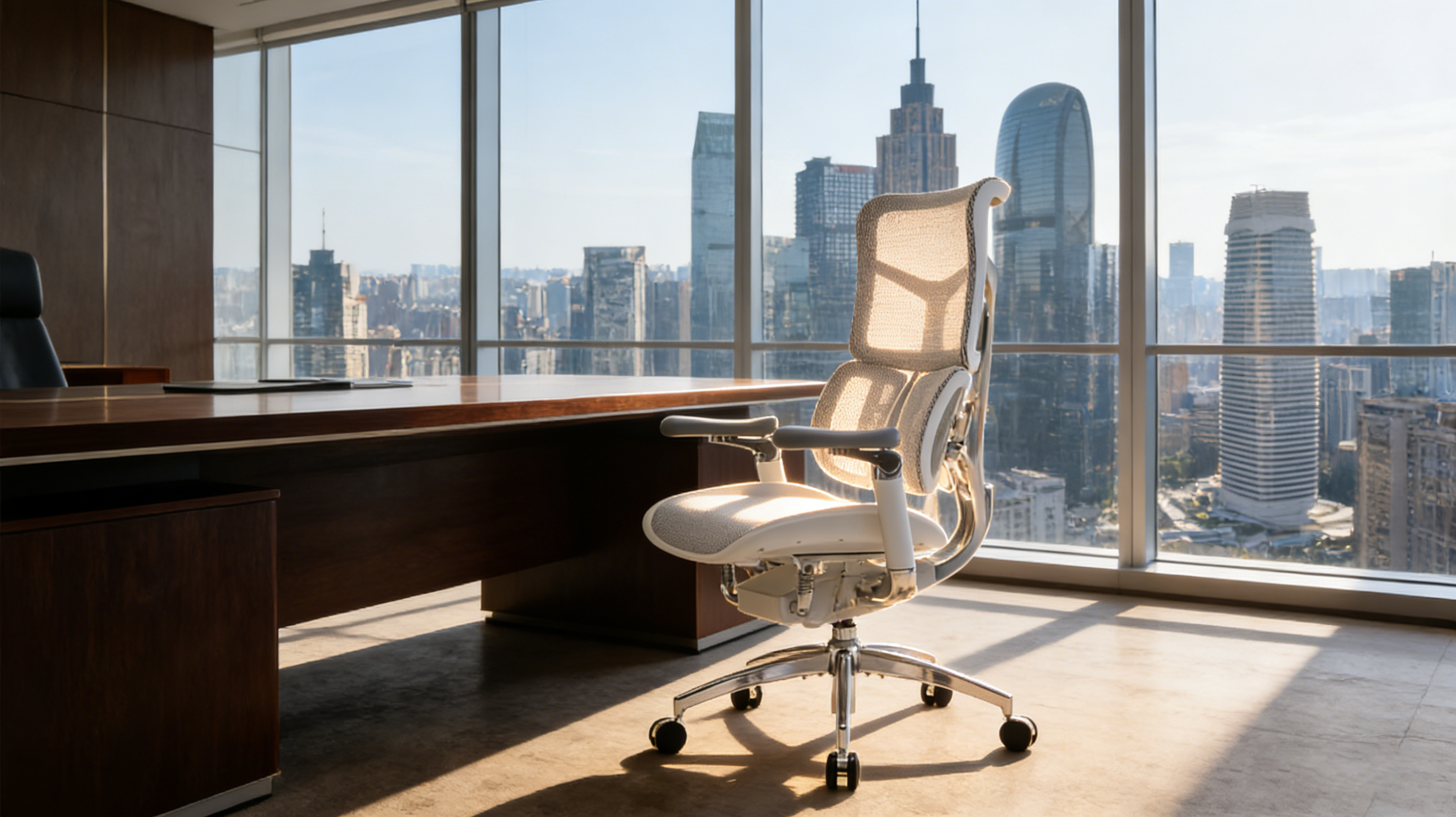 High-end ergonomic office seating in a professional executive office