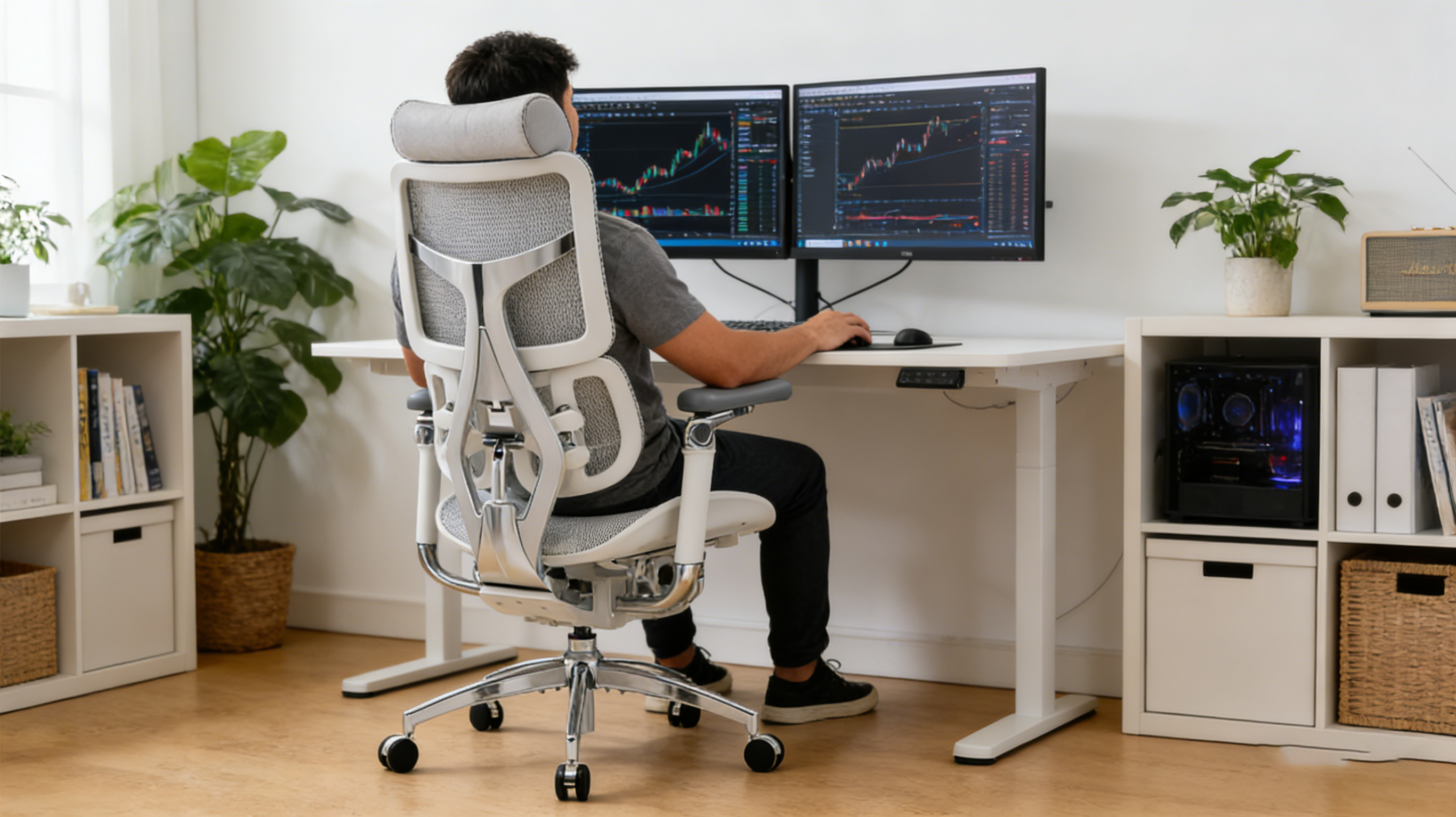 Complete upper-body support system of a premium chair office ergonomic
