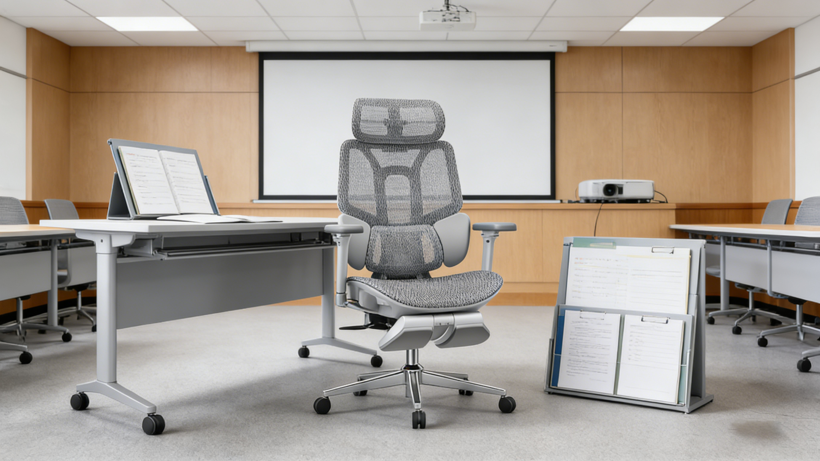 Ergonomicoffice chair equipped with floor-friendly, high-quality silent casters.