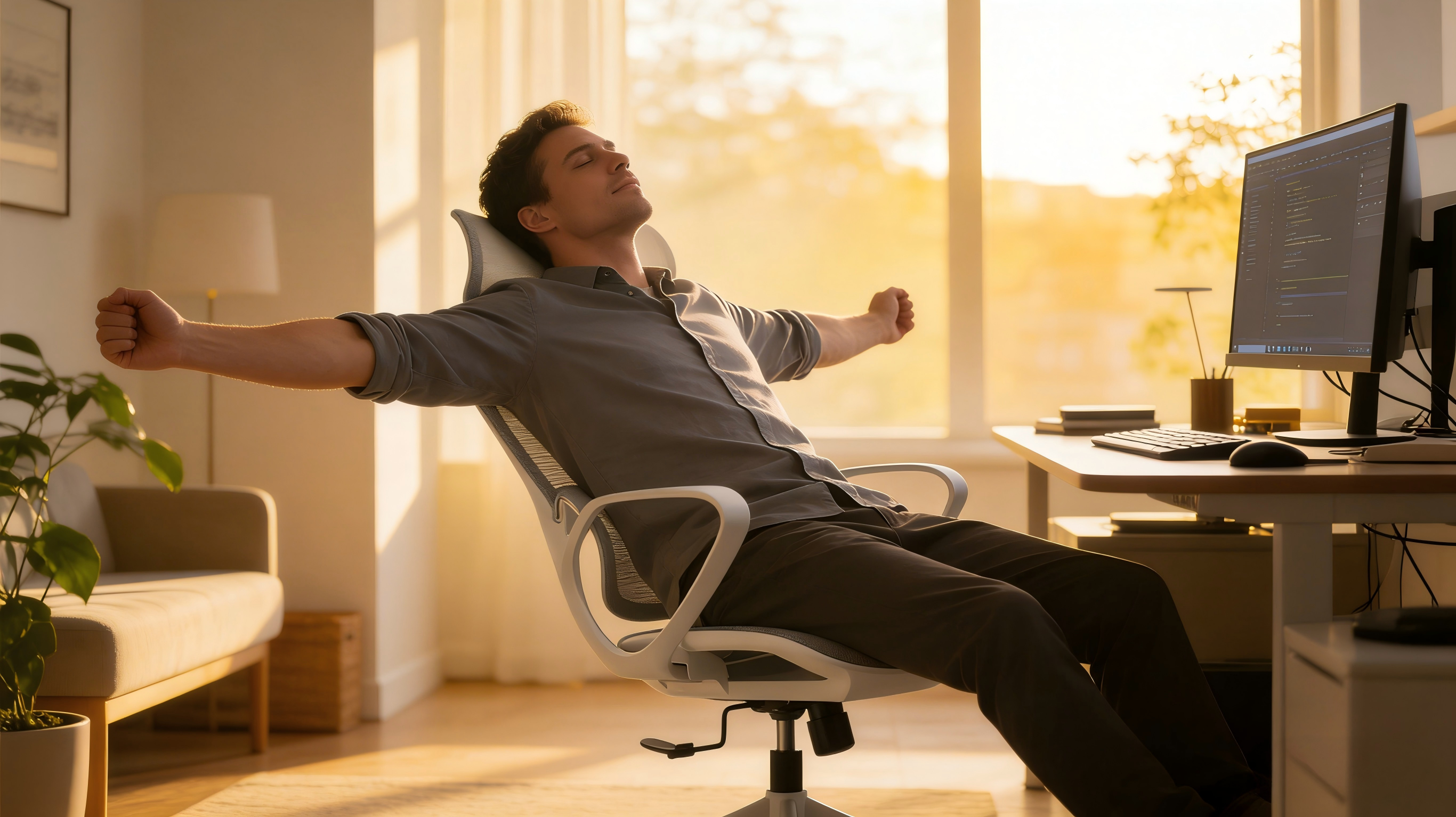 115-degree weight redistribution on a professional ergonomic chair