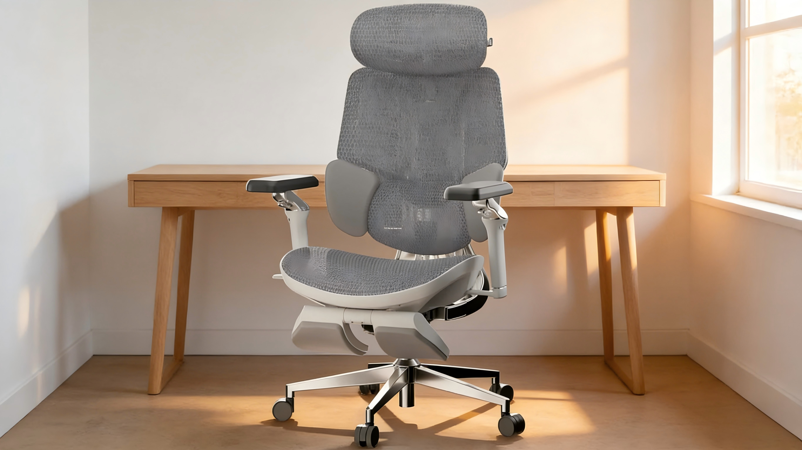 Breathable high-tenacity mesh of a professional ergonomic officechair