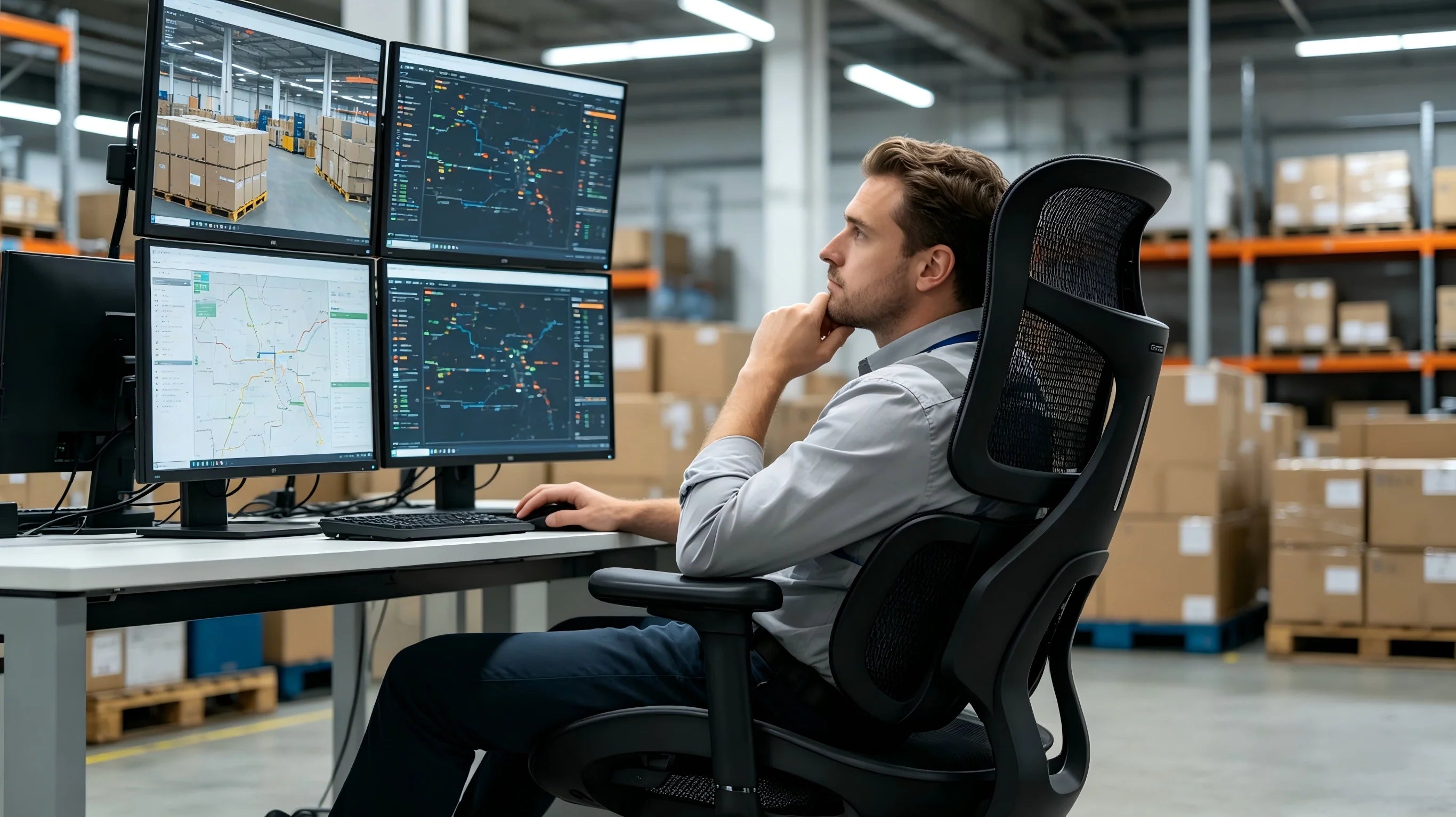Rear view showing the reinforced bionic support system of the Ergo Select ergonomic office chair.
