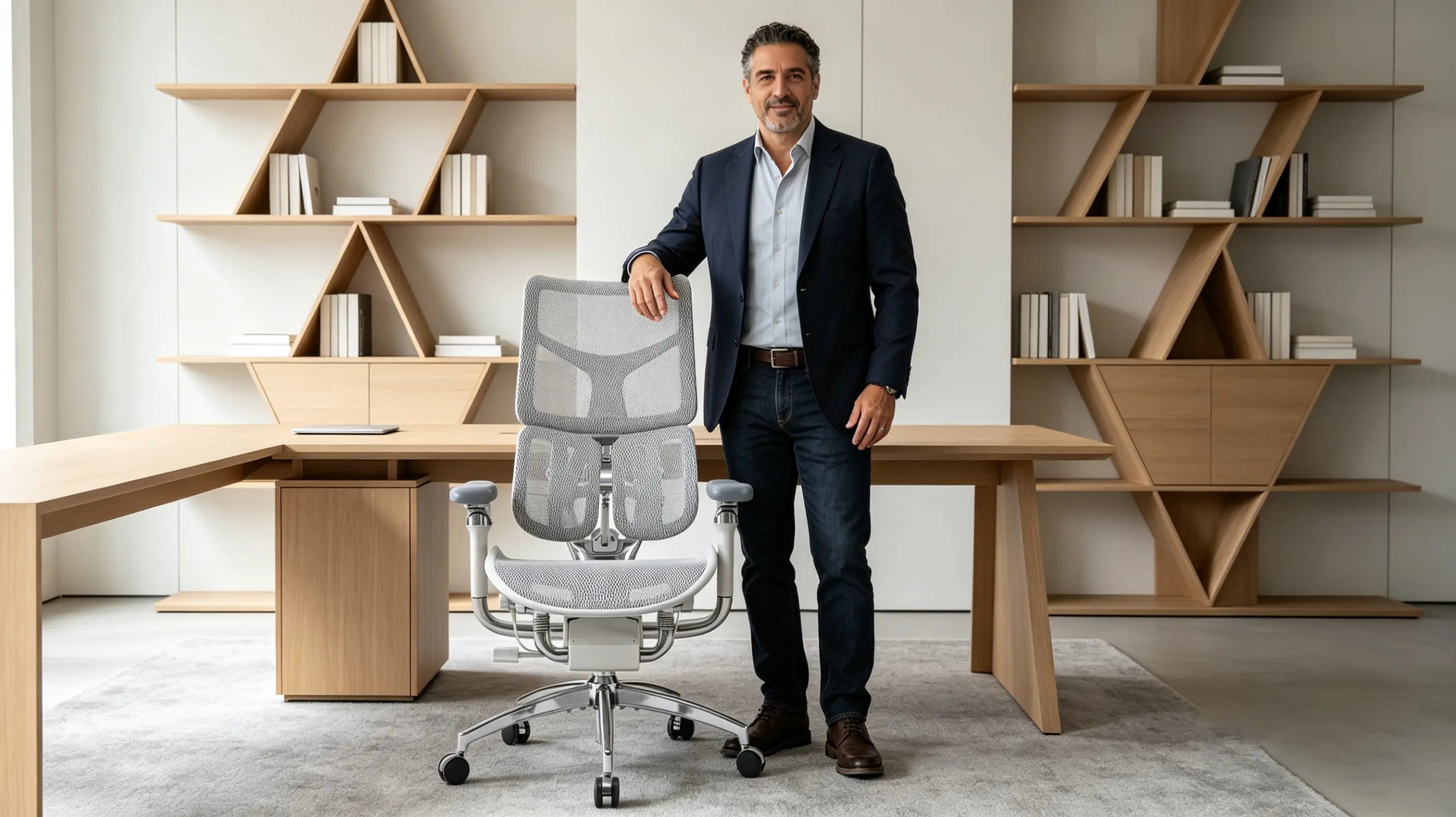 Breathable and resistant K-Mesh mesh in the sillón ergonómico, ideal for the warm climate of Andalusia