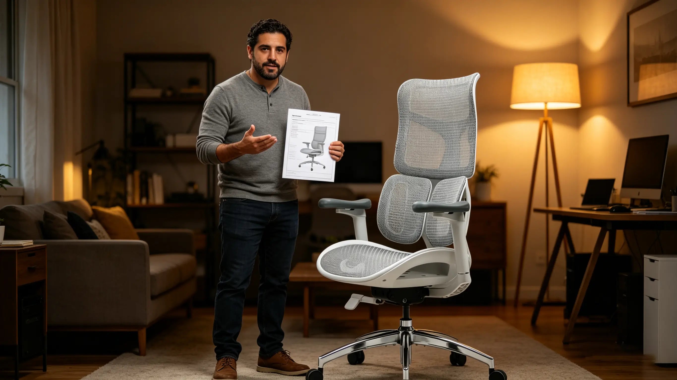 Andrés utilizando su modelo de evaluación para elegir la mejor silla escritorio calidad precio en Bilbao