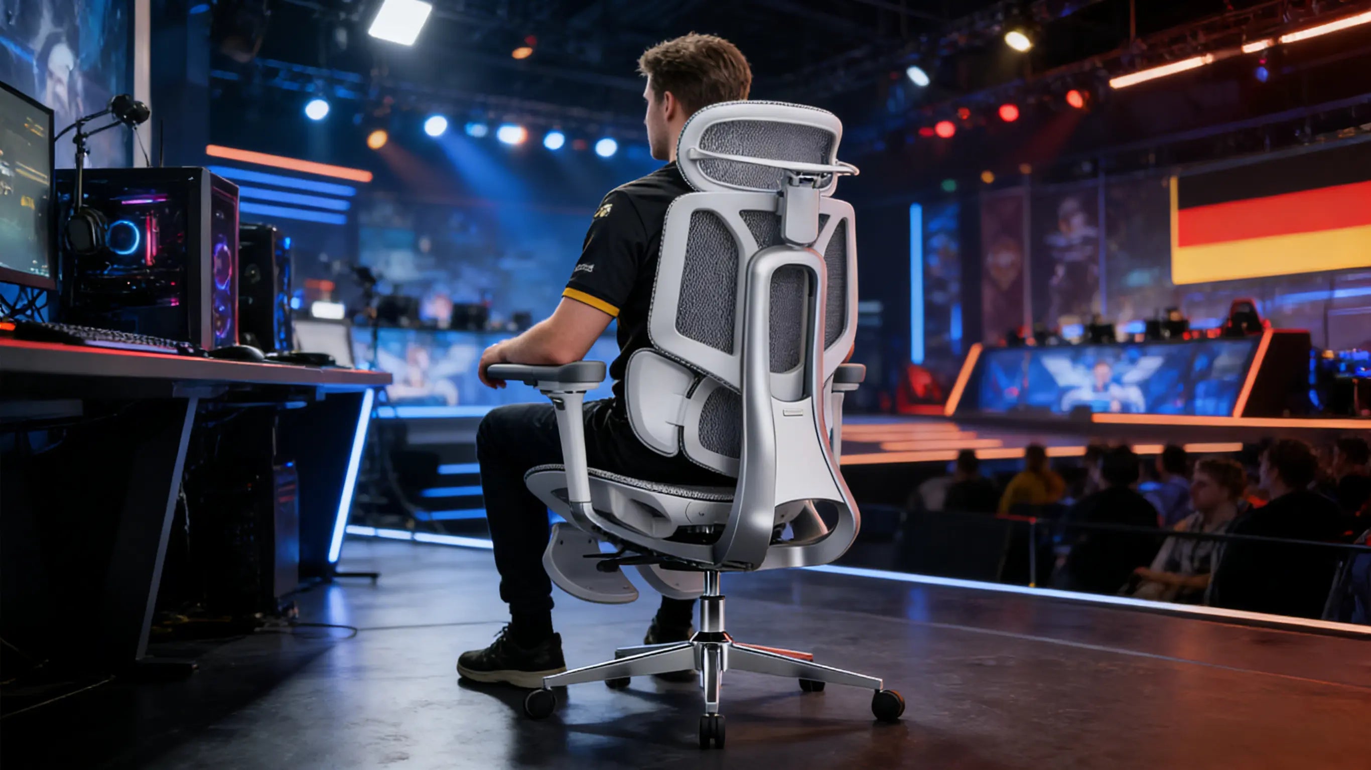 Das atmungsaktive Netzgewebe des Ergo Select bietet mehr Komfort als Leder gamingstuhle.