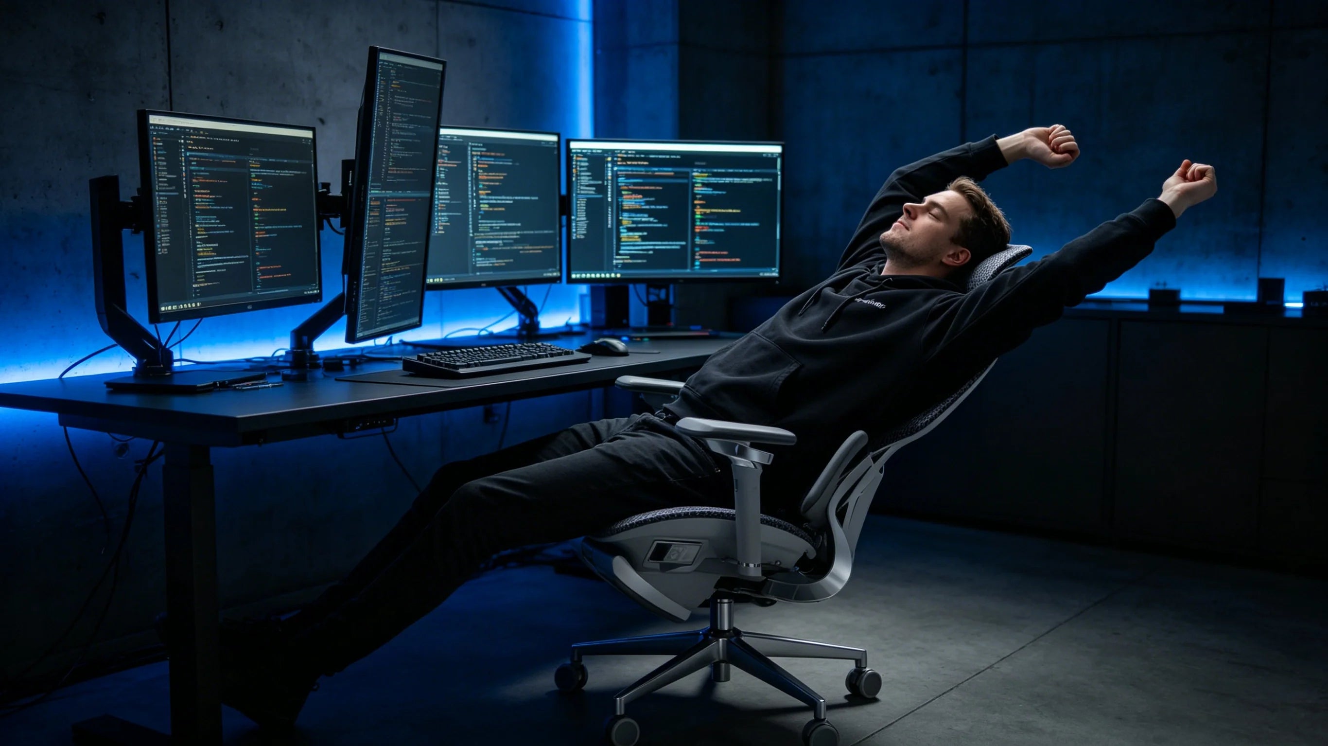 Ein modernes IT-Büro mit dem Entwickler Stuhl ergonomisch.