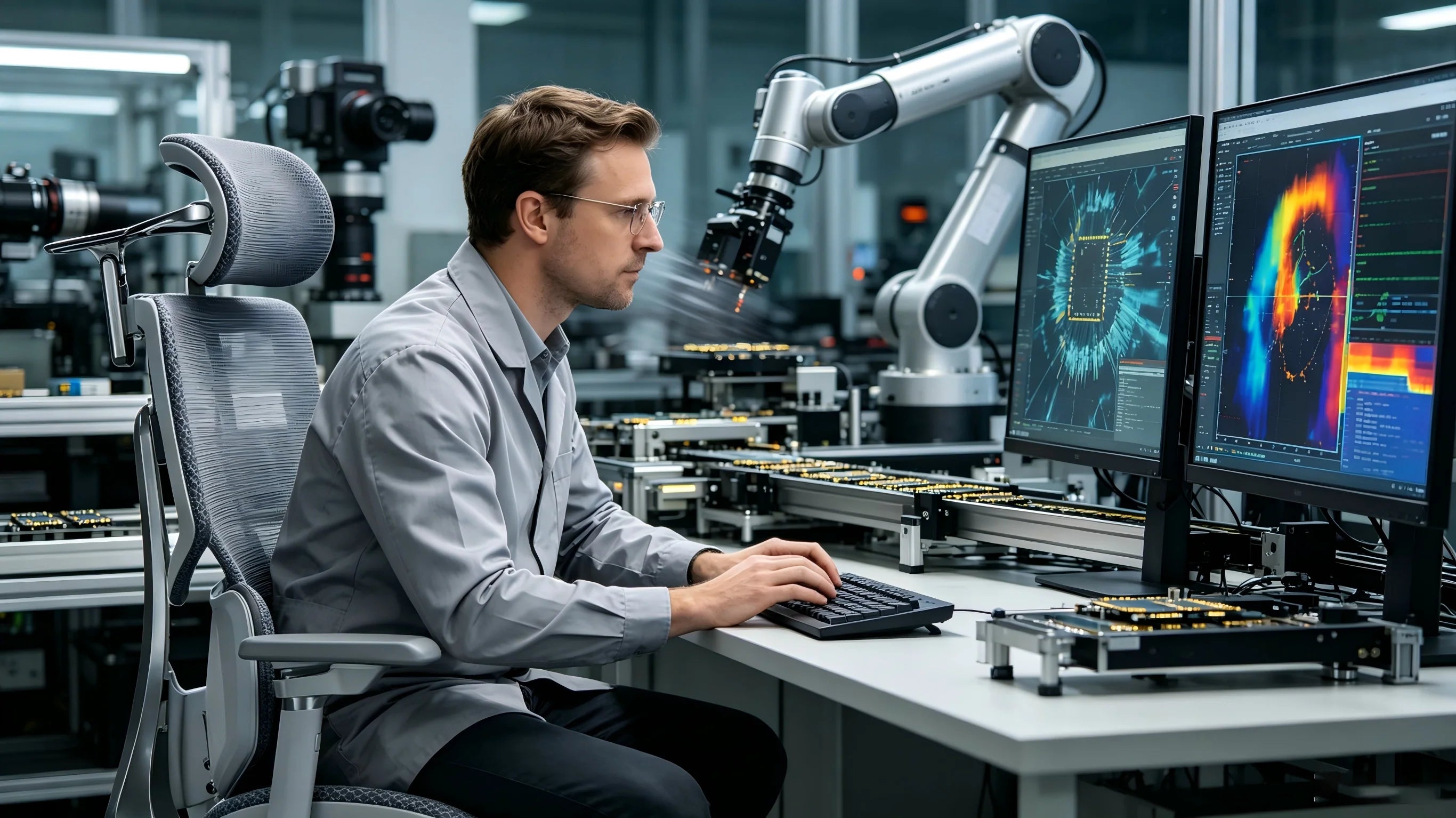Maximale Entlastung der Handgelenke bei hochpräzisen Laborarbeiten.