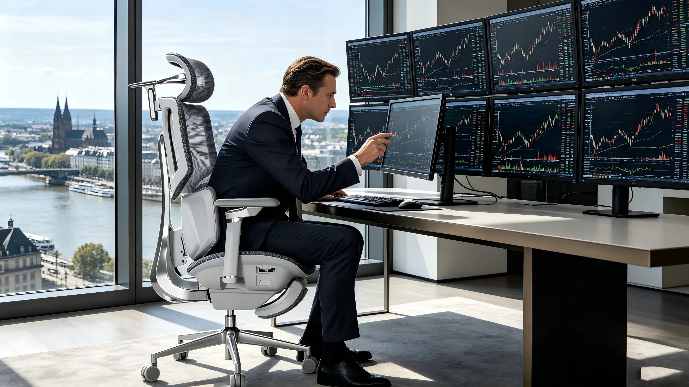 Ergonomische Unterarmunterstützung zur Reduzierung von Ermüdung bei langen Analysen.