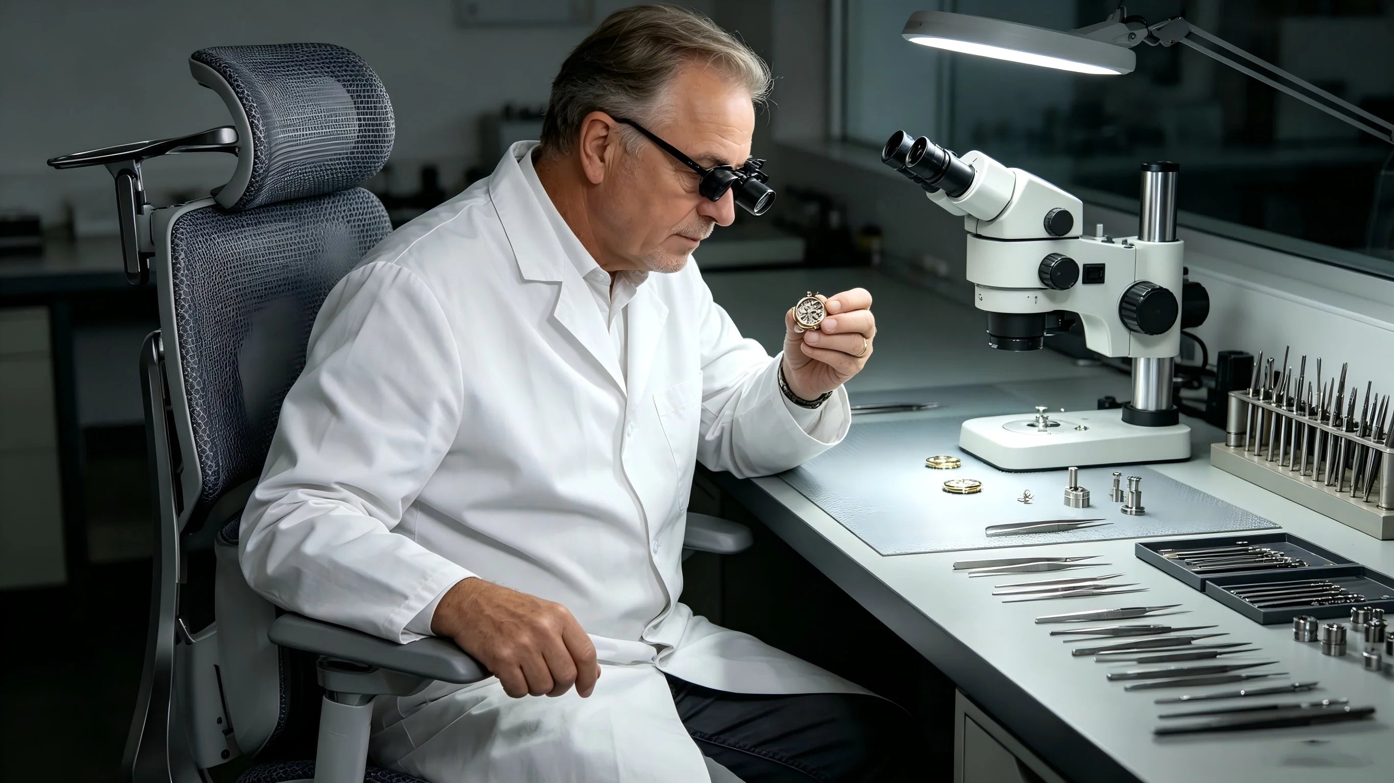 Ergonomische Armunterstützung für zitterfreie Präzisionsarbeit.