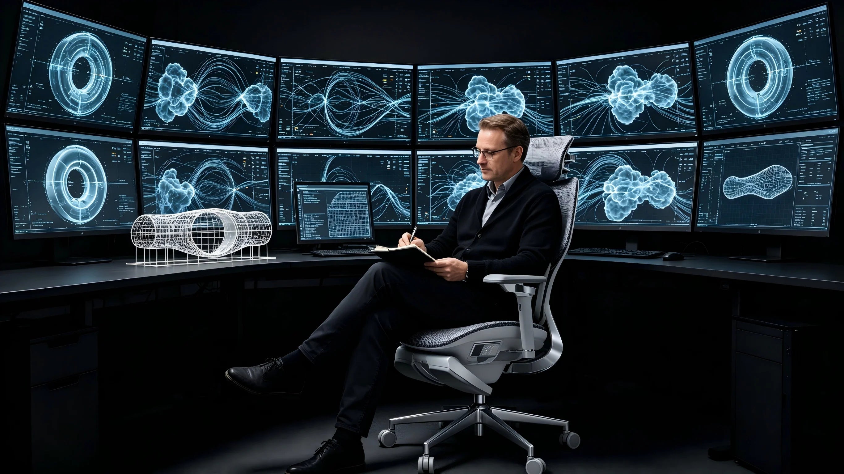 Flexible Unterarmstützung zur Vermeidung von physischem Stress bei langen Simulations-Phasen.