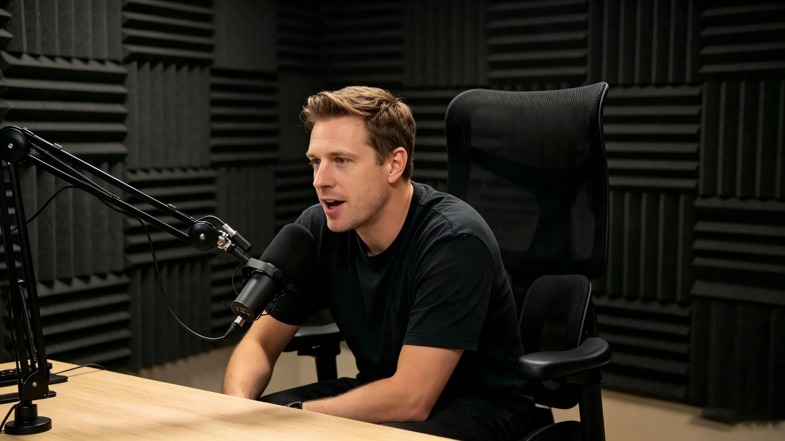 Close-up of the bionic dual-wing support on the ergonomic desk chair ensuring breath-friendly posture for an artist.