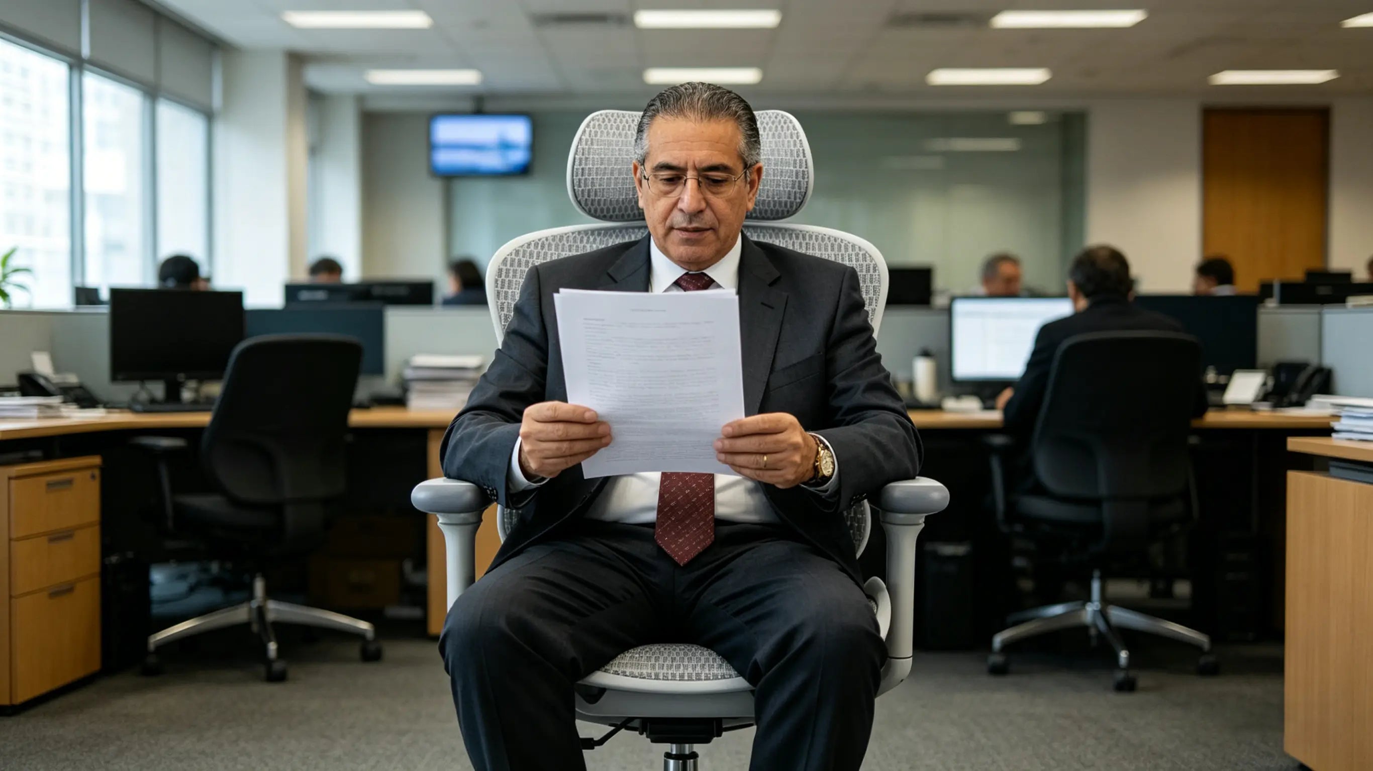 Javier translating complex legal documents while sitting on his High Back Ergonomic Mesh Task Chair in Sevilla.